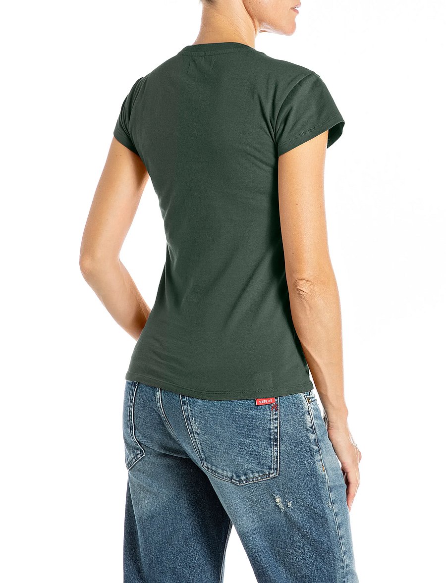 Replay - SKINNY JERSEY T-Shirt - t-shirts - green - 3
