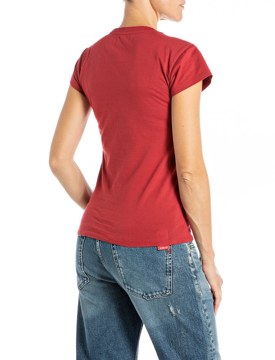 Replay - SKINNY JERSEY T-Shirt - t-särgid - red - 3