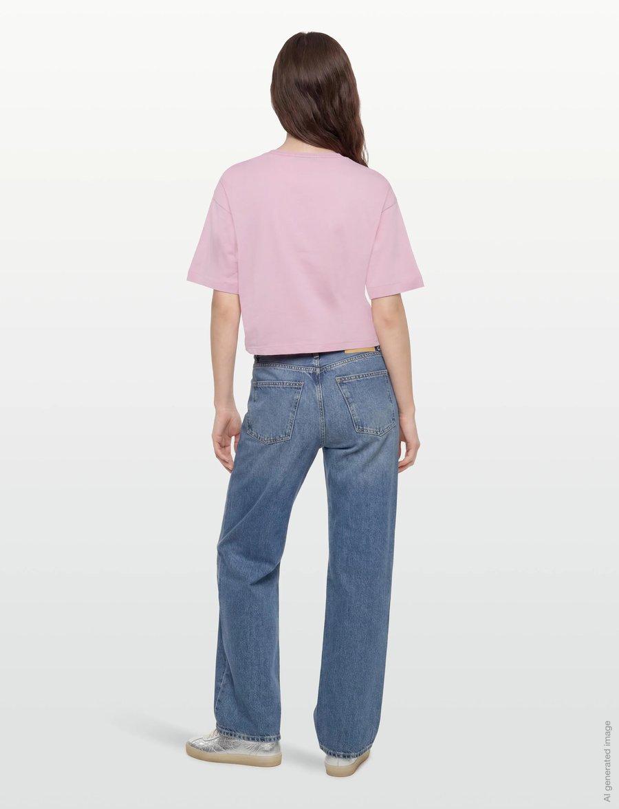 Replay - CROPPED O.SIZE JERSEY T-Shirt - crop tops - pink - 4