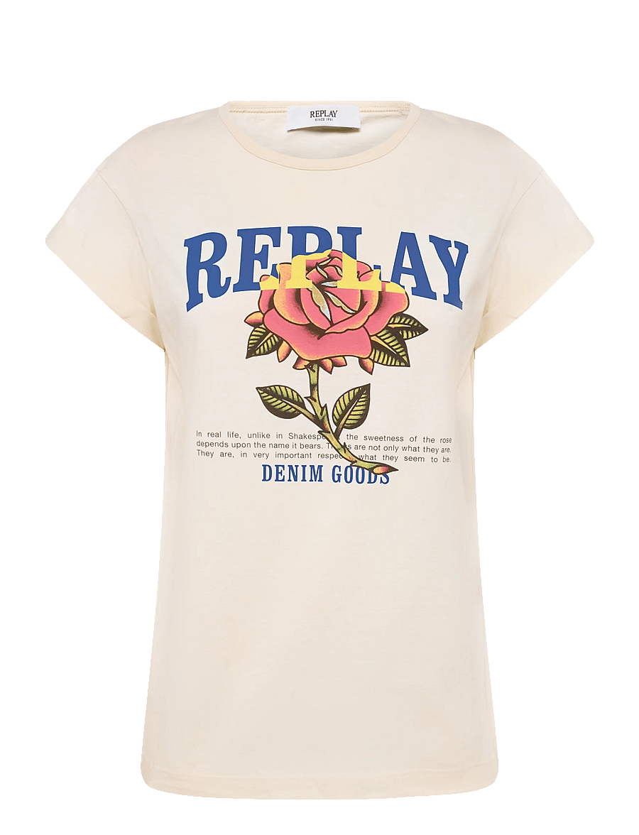 Replay - REGULAR JERSEY T-Shirt WINTER WHITE - t-shirts - white - 1