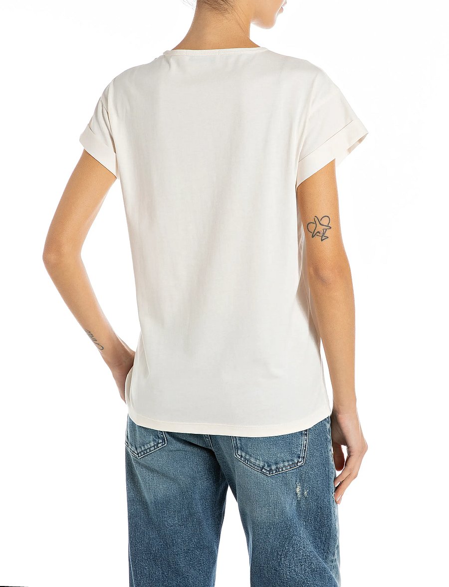 Replay - REGULAR JERSEY T-Shirt WINTER WHITE - t-shirts - white - 3