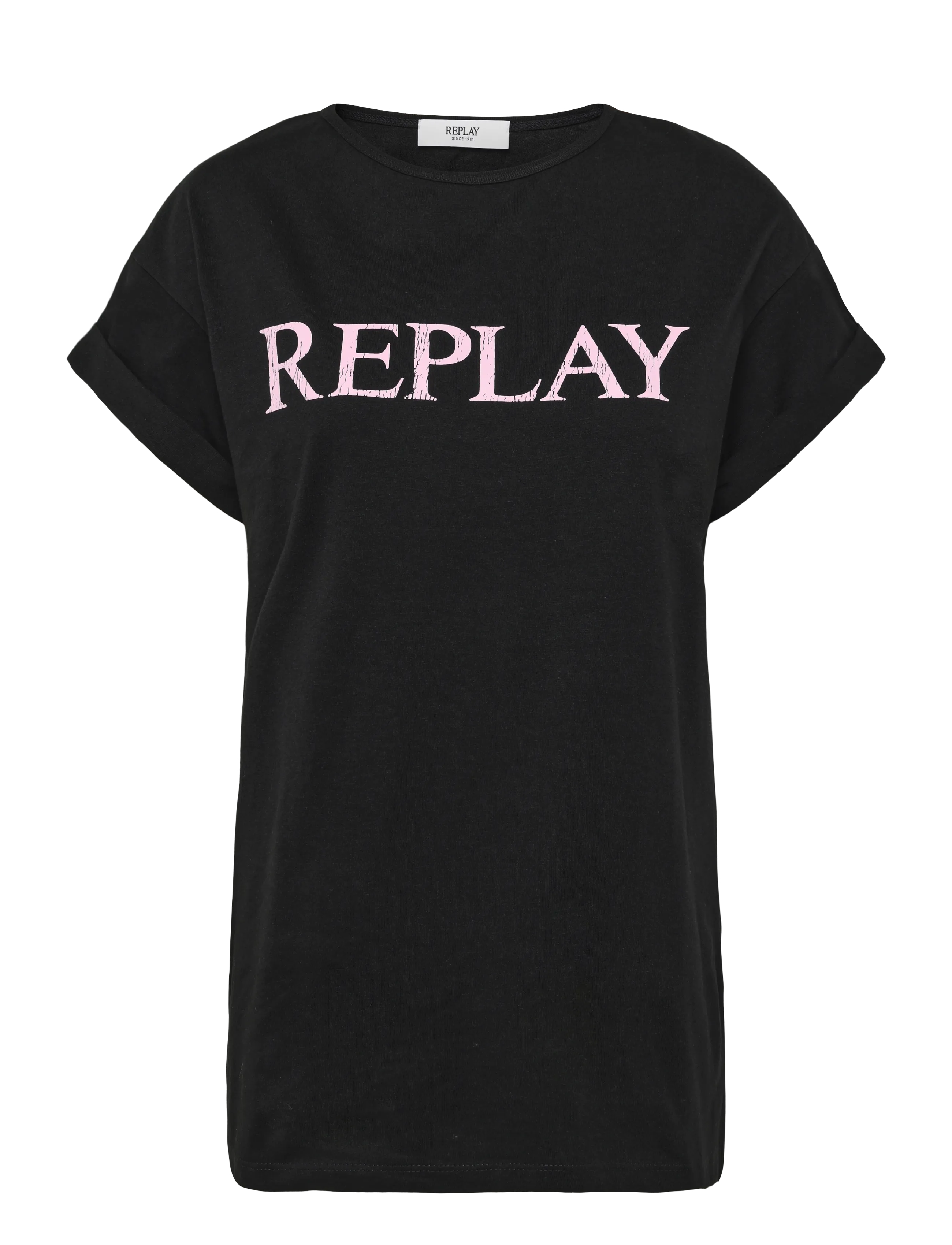 REPLAY Regular Jersey T-Shirt Schwarz - M - Damen