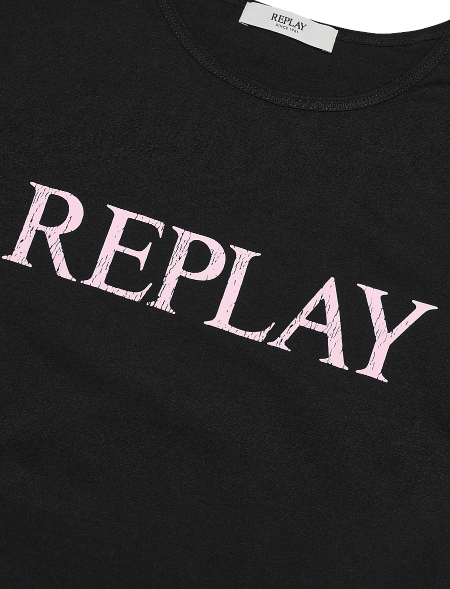 Replay - REGULAR JERSEY T-Shirt BLACK - black - 4