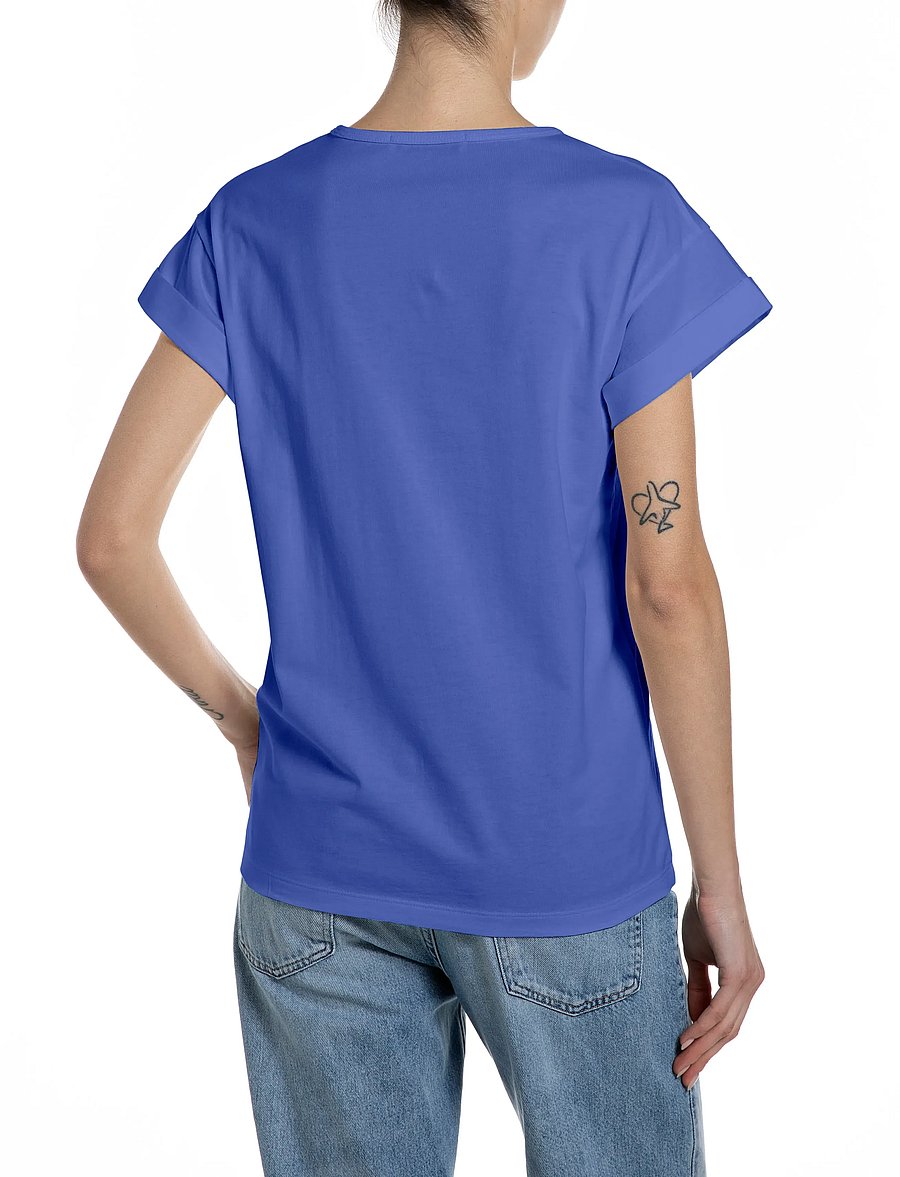 Replay - REGULAR JERSEY T-Shirt - t-shirts - blue - 3