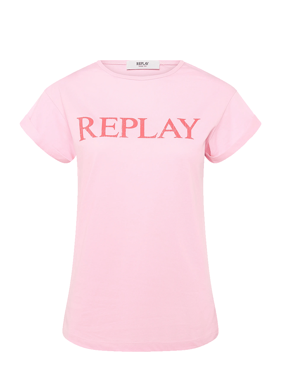 Replay - REGULAR JERSEY T-Shirt - t-shirts - pink - 1