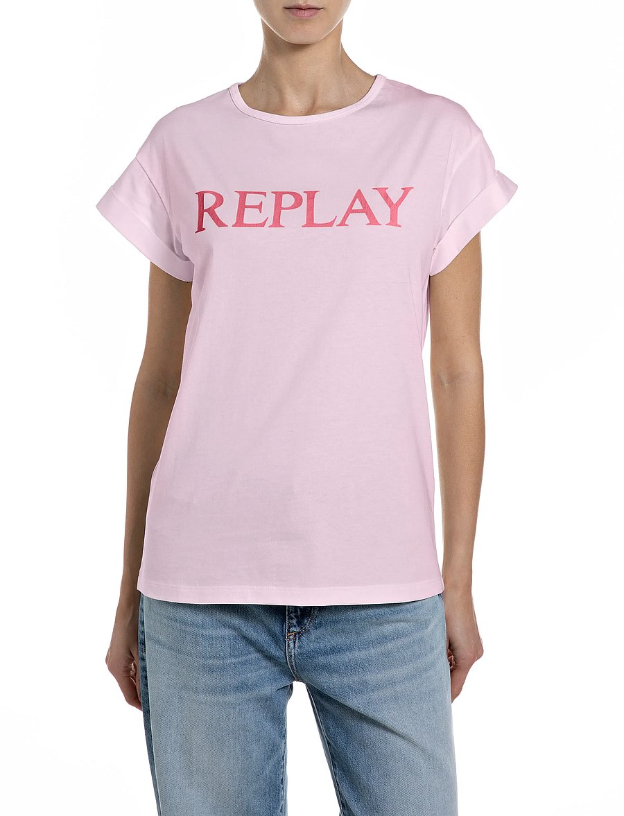 Replay - REGULAR JERSEY T-Shirt - t-shirts - pink - 0