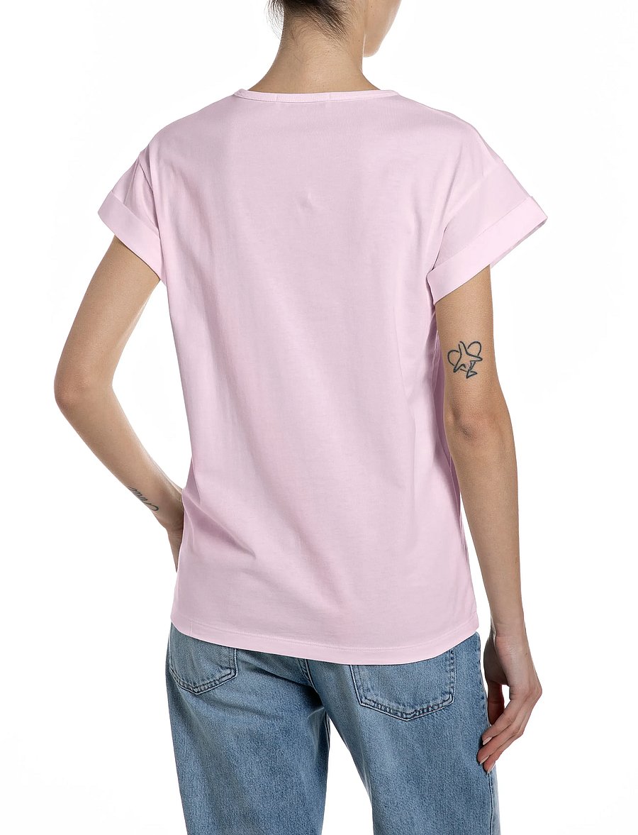 Replay - REGULAR JERSEY T-Shirt - t-shirts - pink - 3