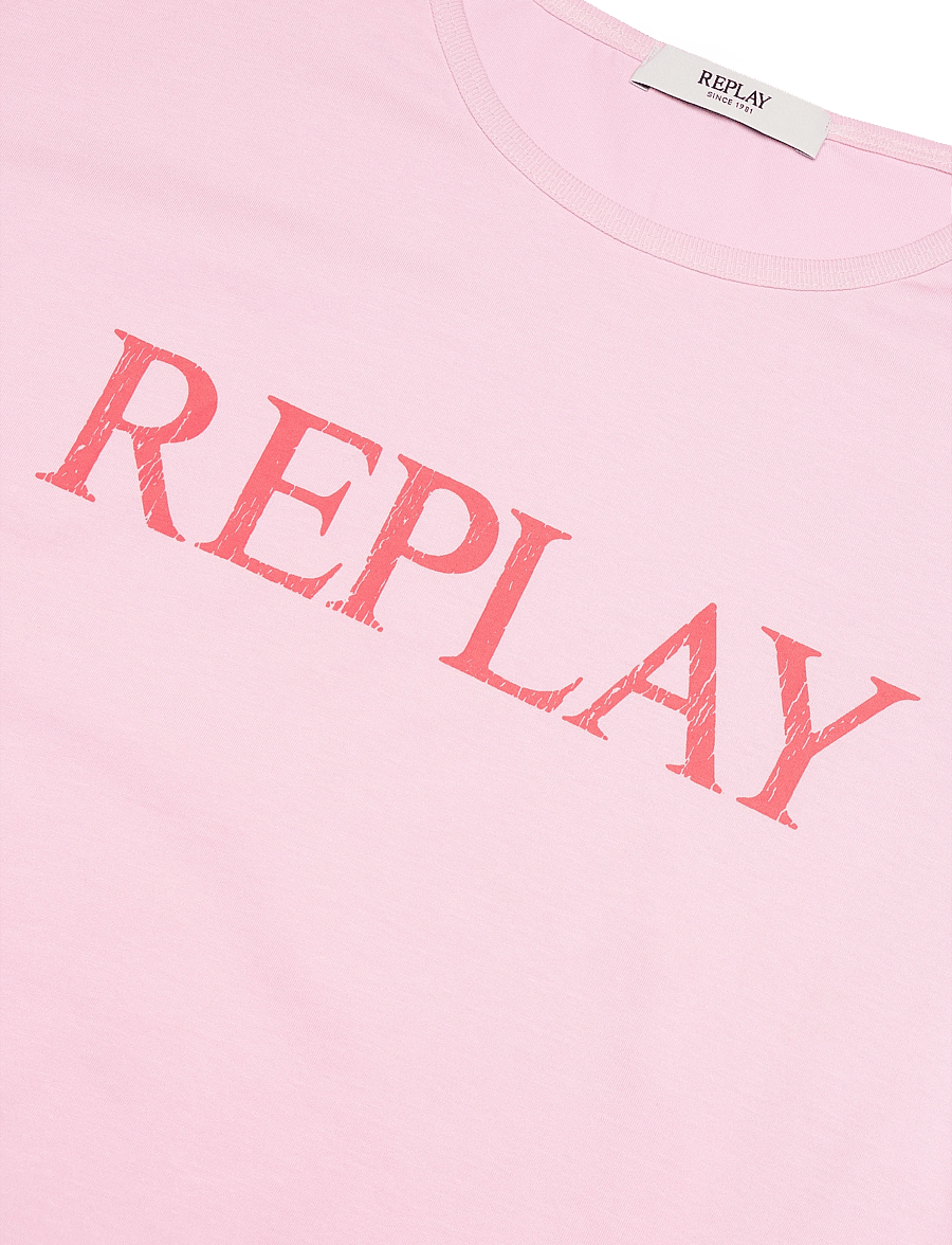 Replay - REGULAR JERSEY T-Shirt - t-shirts - pink - 4