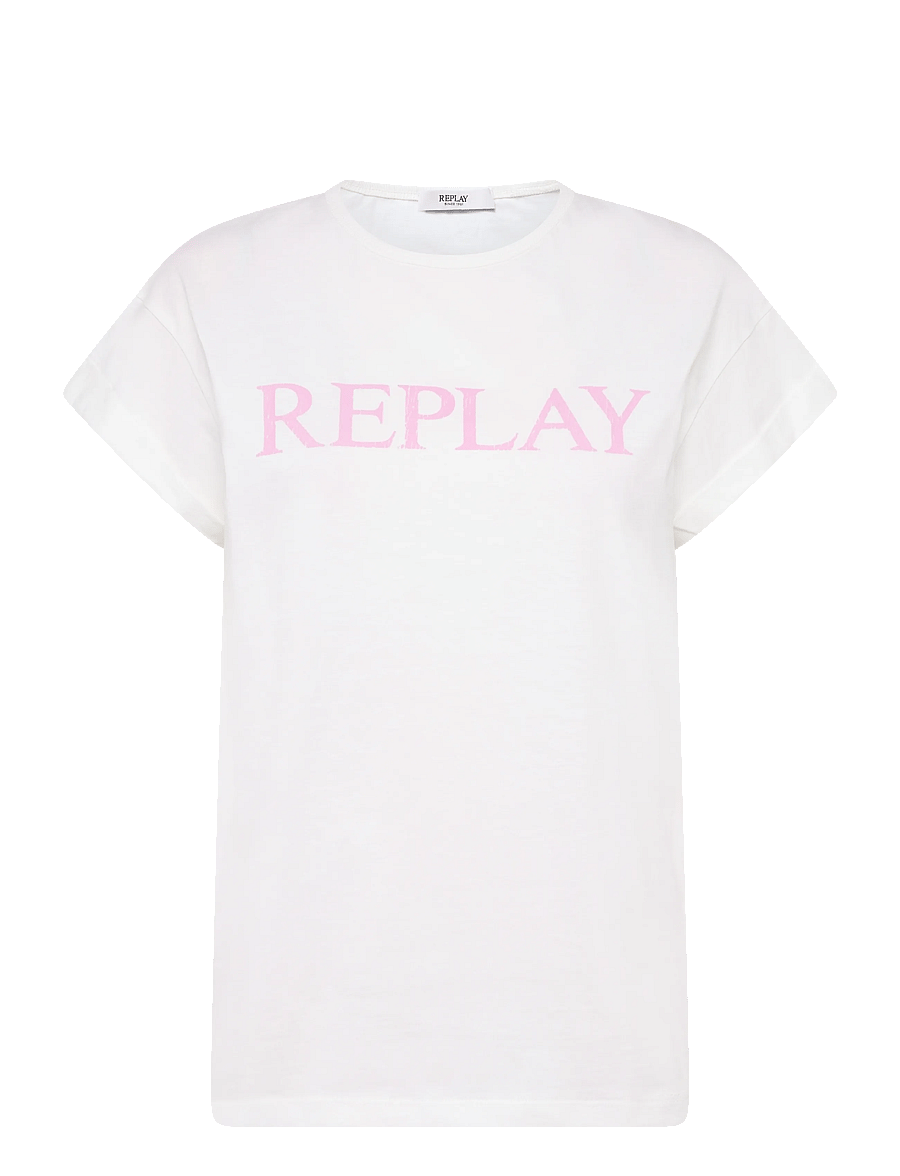 Replay - REGULAR JERSEY T-ShirtNATURAL WHITE - t-shirts - white - 1