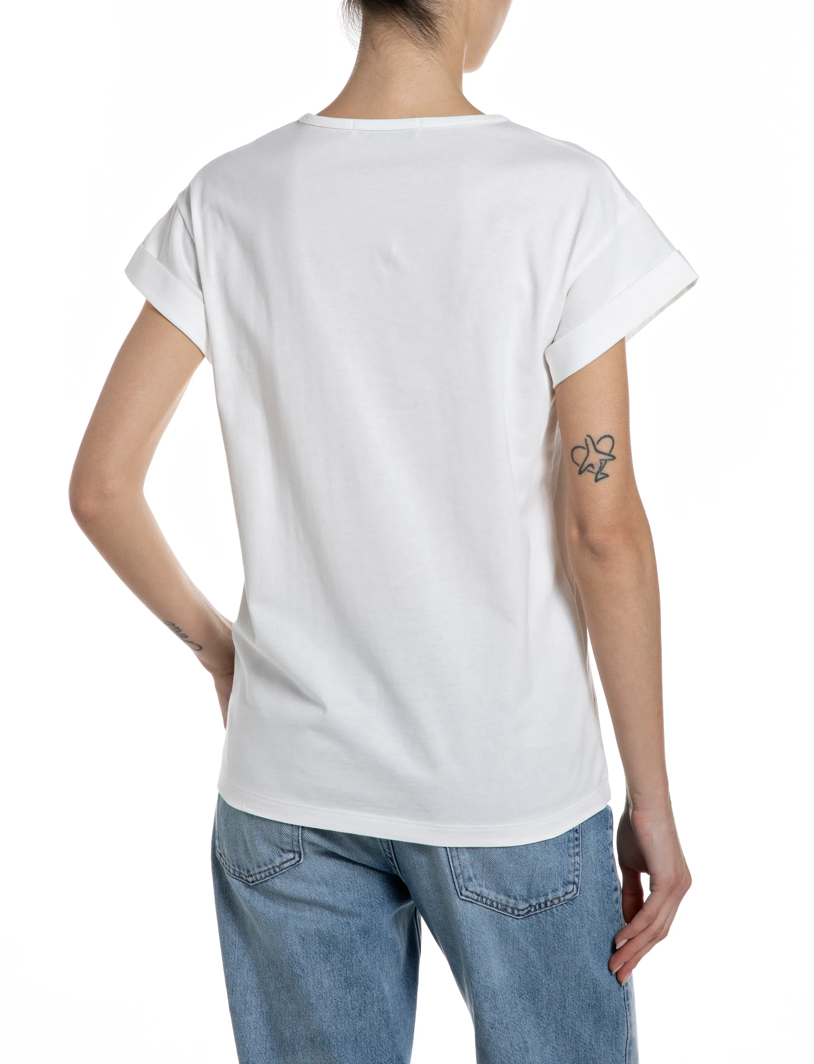 Replay - REGULAR   JERSEY T-ShirtNATURAL WHITE - t-shirts - white - 3