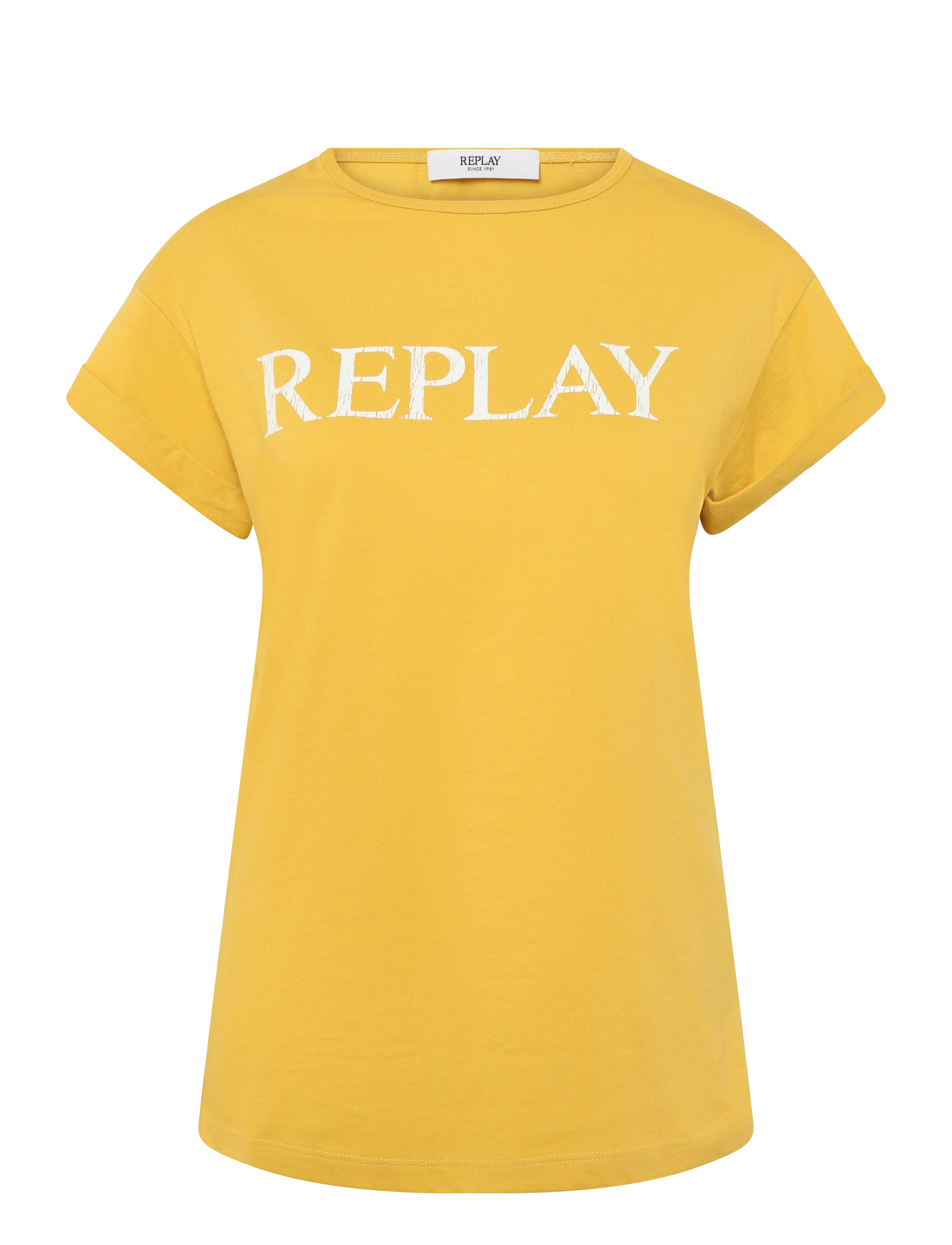 Replay REGULAR   JERSEY T-Shirt BLACK - T-Shirts & Tops - YELLOW / yellow