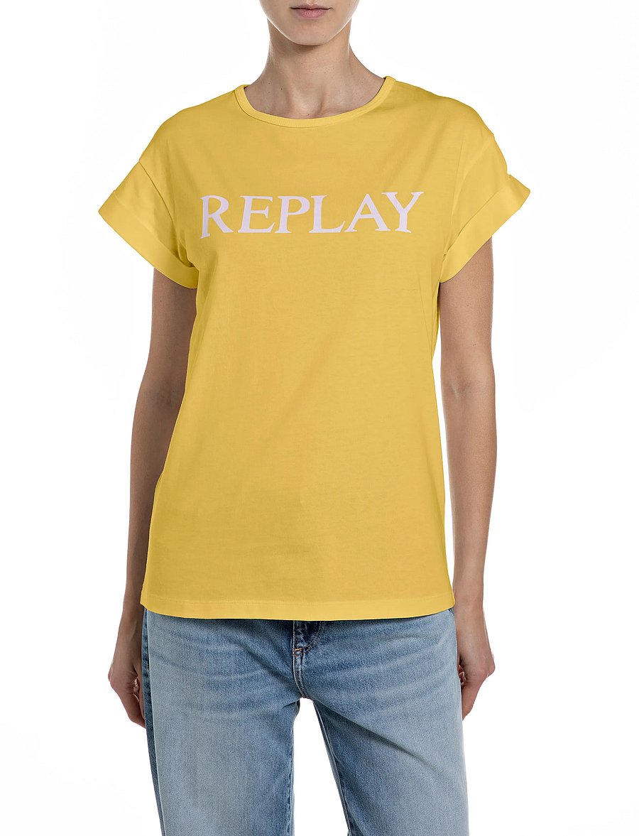 Replay - REGULAR JERSEY T-Shirt - yellow - 0