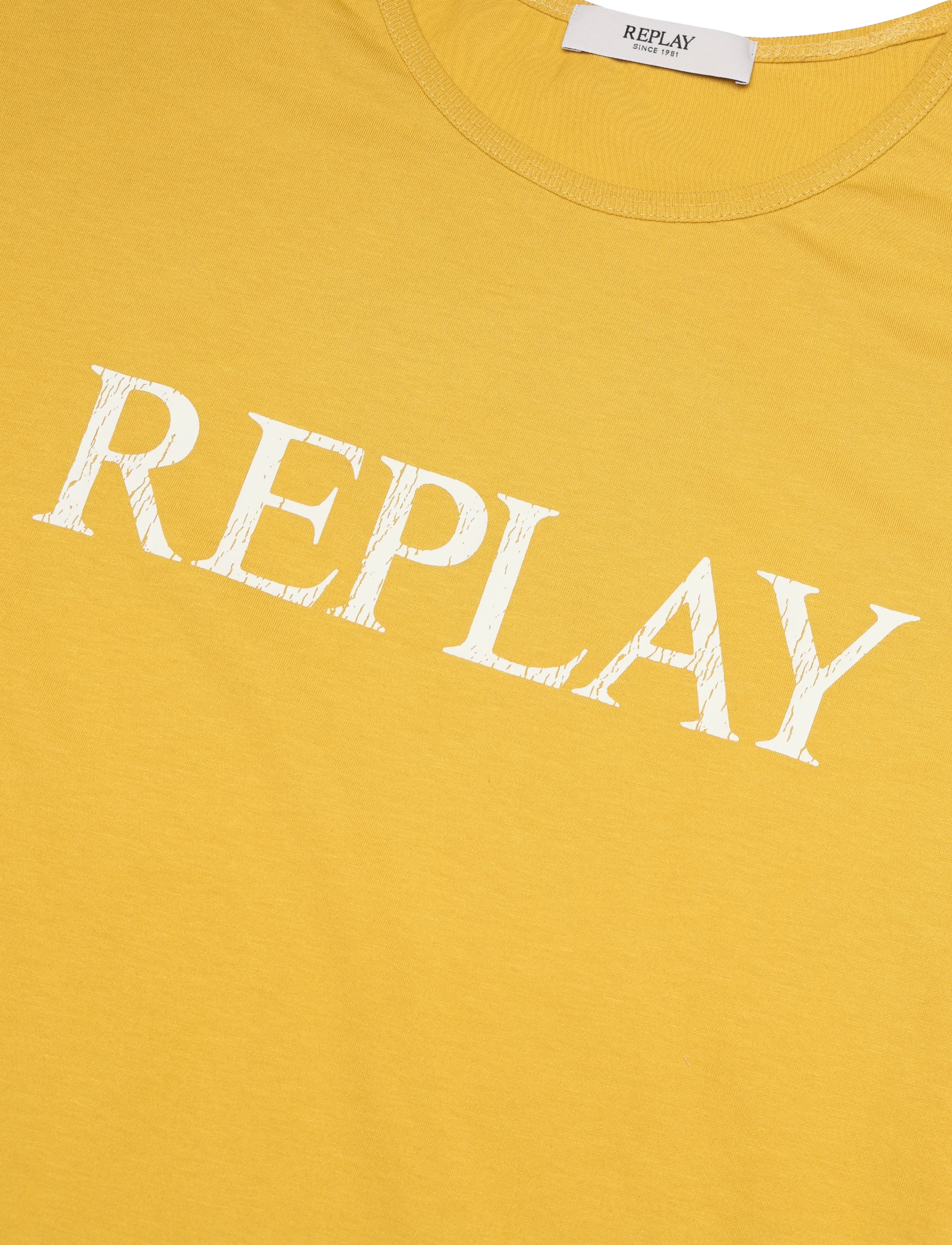 Replay - REGULAR   JERSEY T-Shirt BLACK - yellow - 4