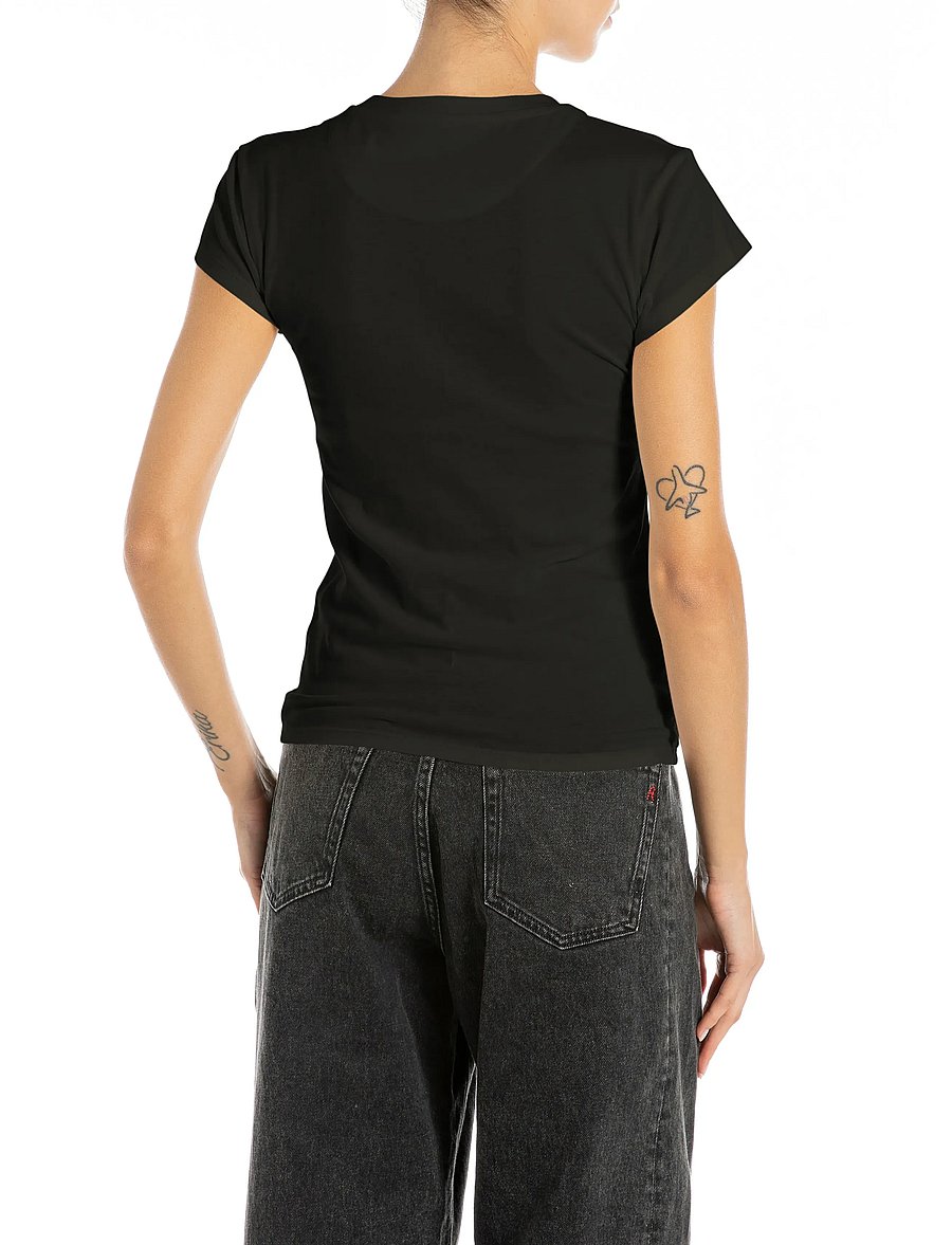Replay - SKINNY JERSEY T-Shirt - t-shirts - black - 3