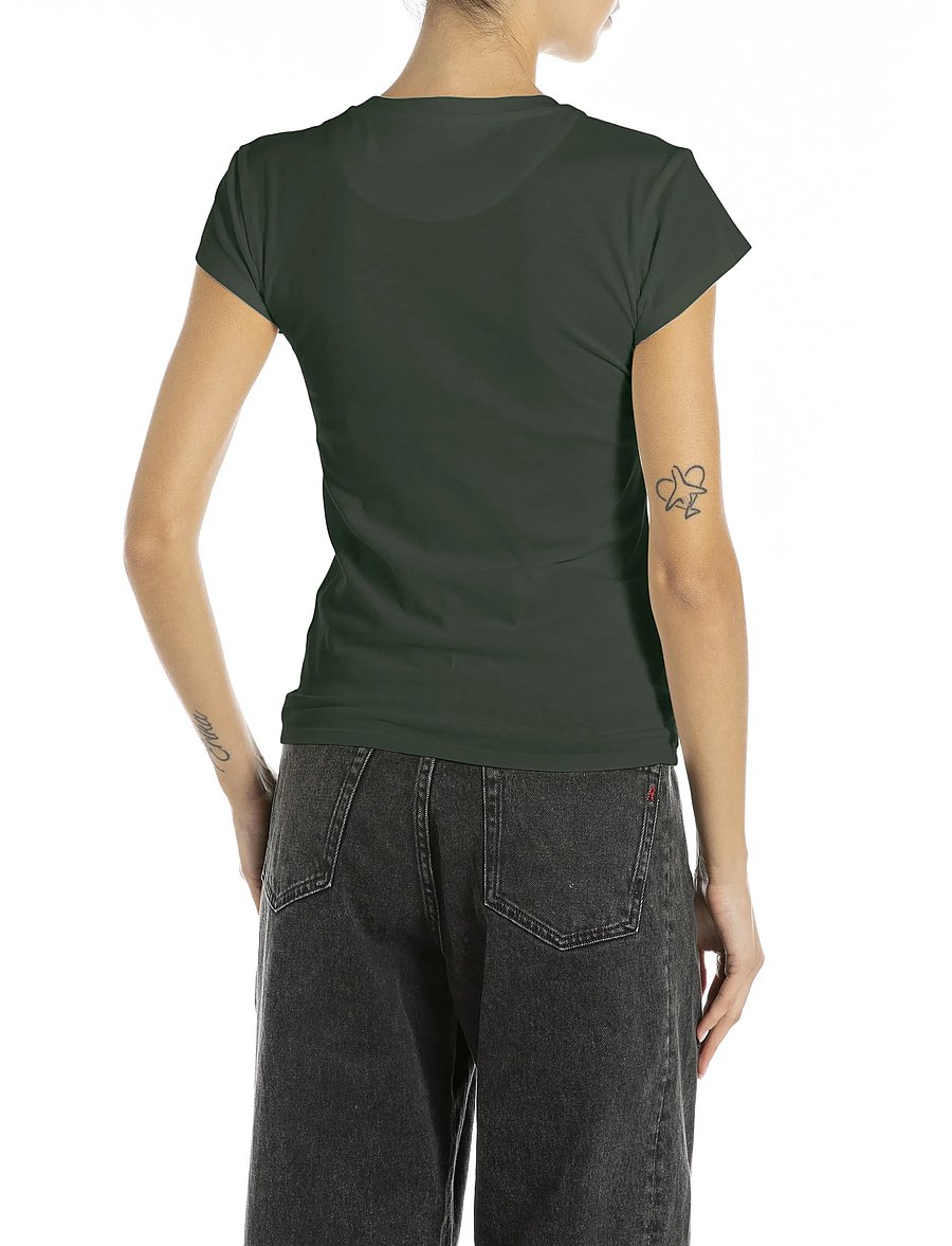 Replay - SKINNY JERSEY T-Shirt - t-shirts - green - 3