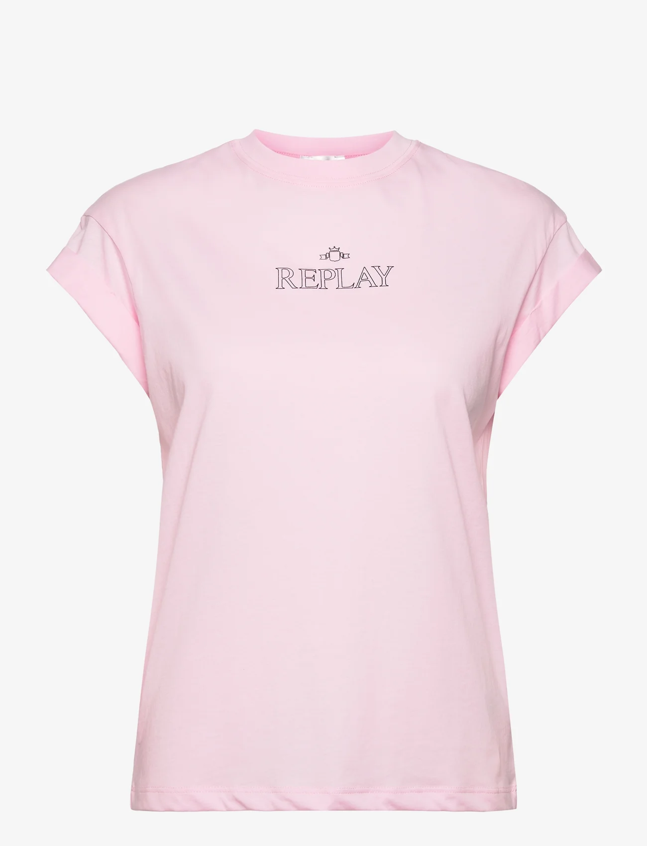 Replay - T-Shirt REGULAR PURE LOGO - t-shirty - pink - 0