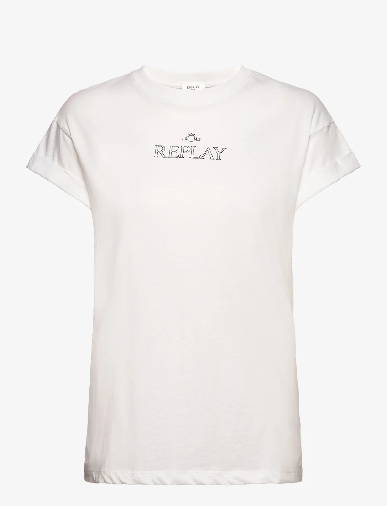Replay - T-Shirt REGULAR PURE LOGO - madalaimad hinnad - white - 0