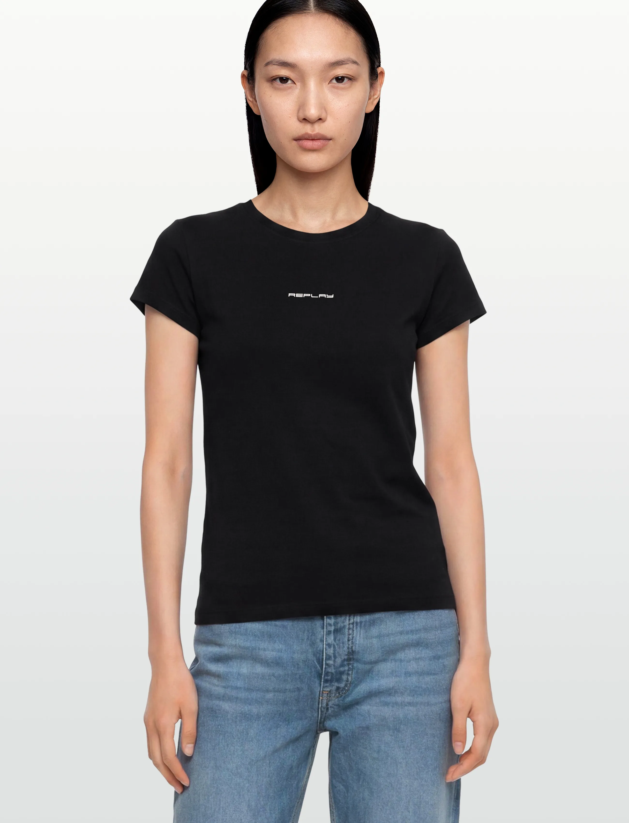 Replay - SLIM   JERSEY T-Shirt - t-shirts - black - 3