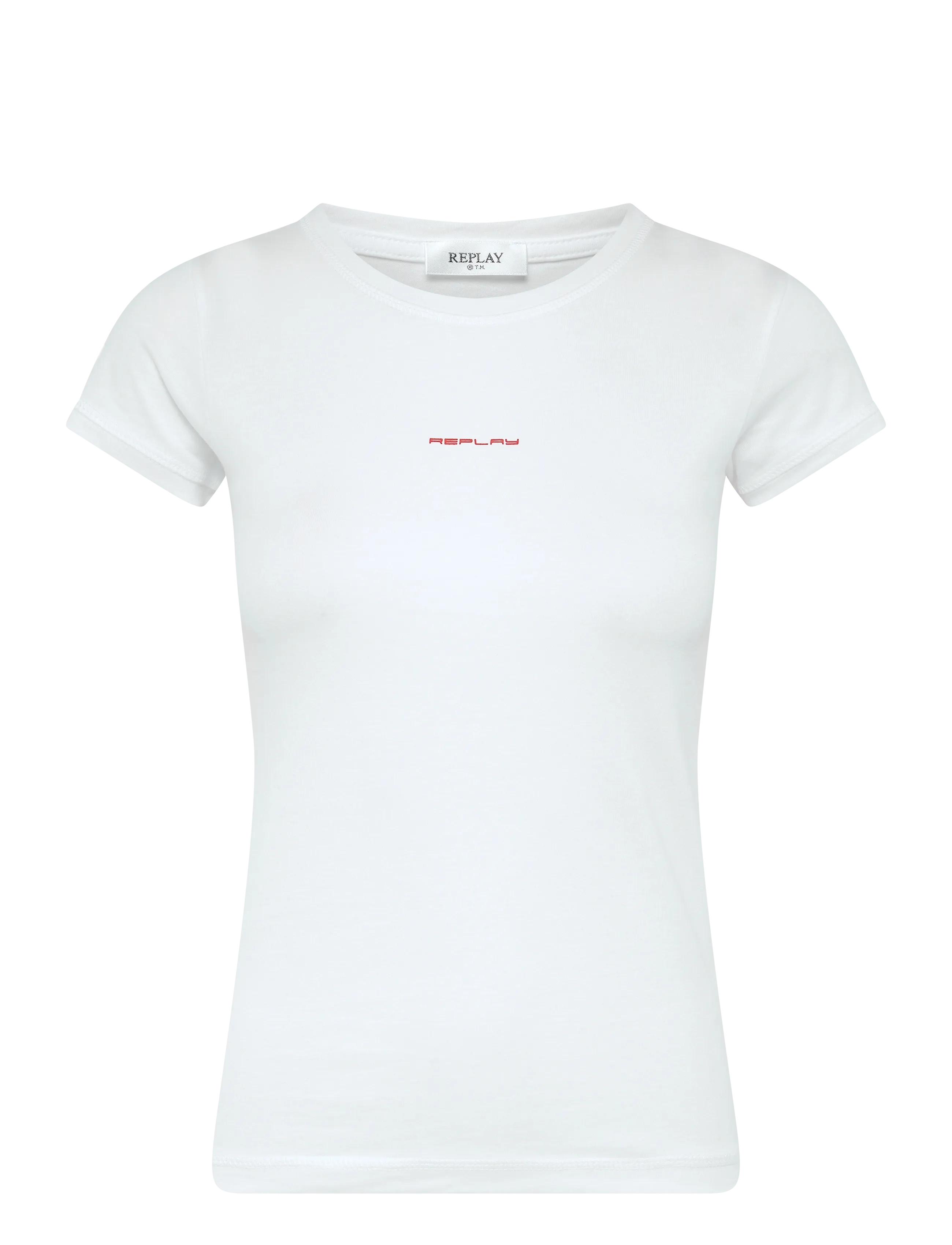 Replay SLIM   JERSEY T-Shirt - T-särgid ja alussärgid - WHITE / white