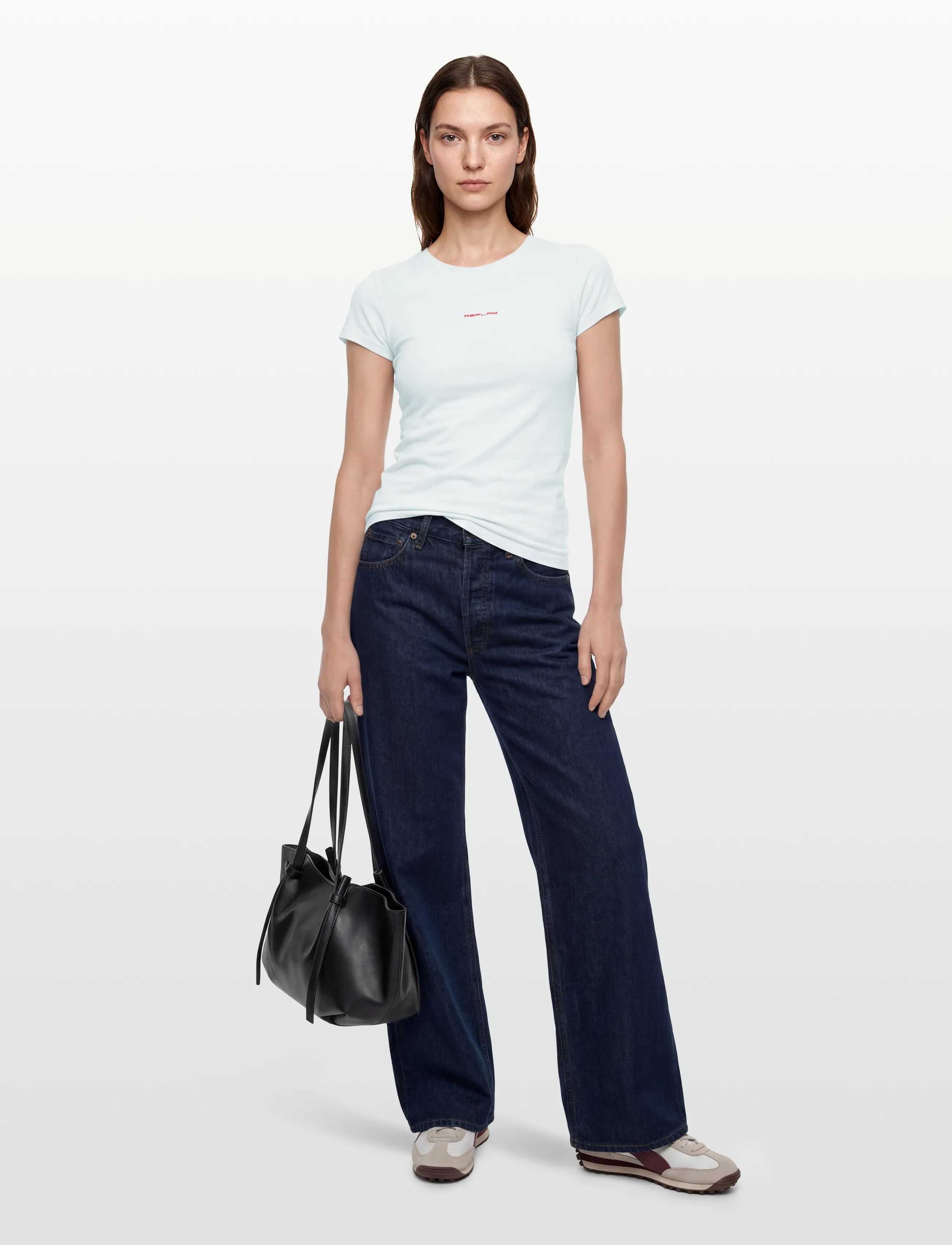 Replay Slim Jersey T-Shirt, Kvinder, Slim Fit T-Shirt, Hvid, Str: S