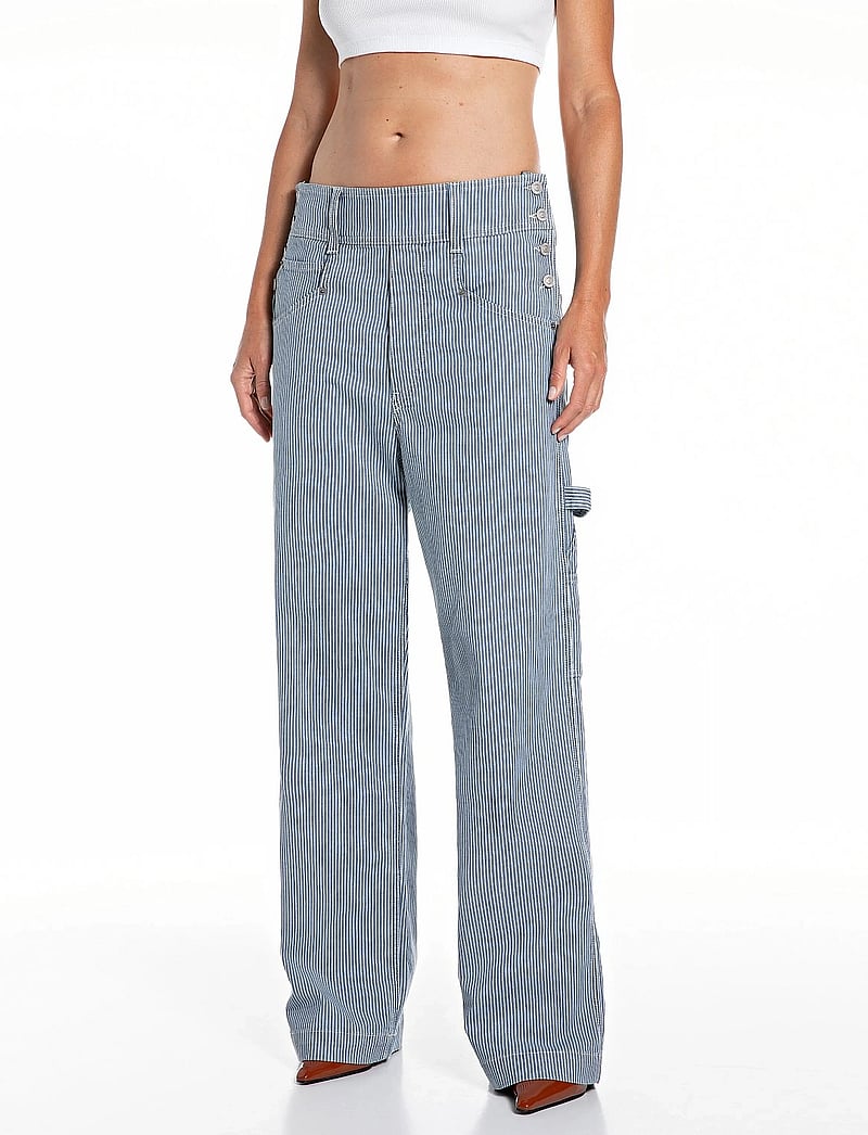 Replay - Trousers WIDE LEG - wide leg jeans - dark blue - 0