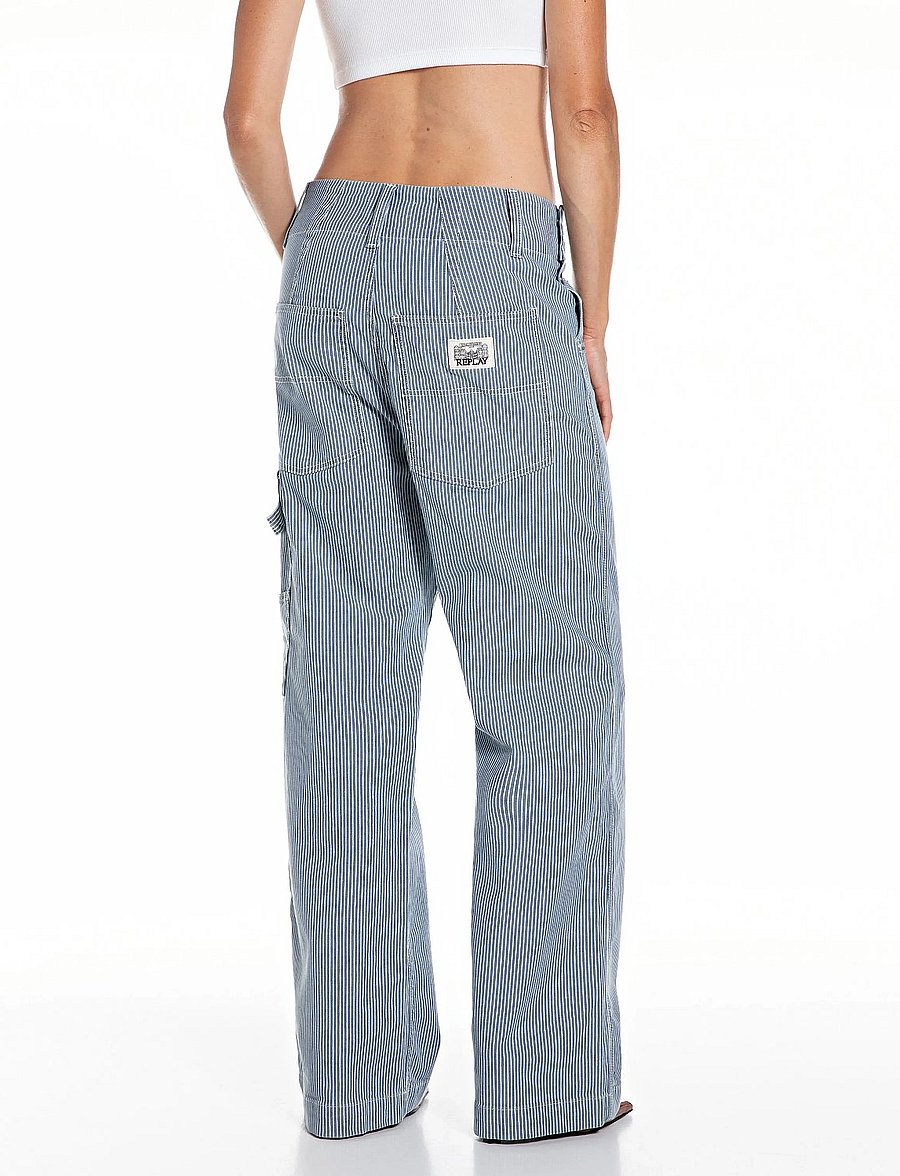 Replay - Trousers WIDE LEG - hosen mit weitem bein - dark blue - 3