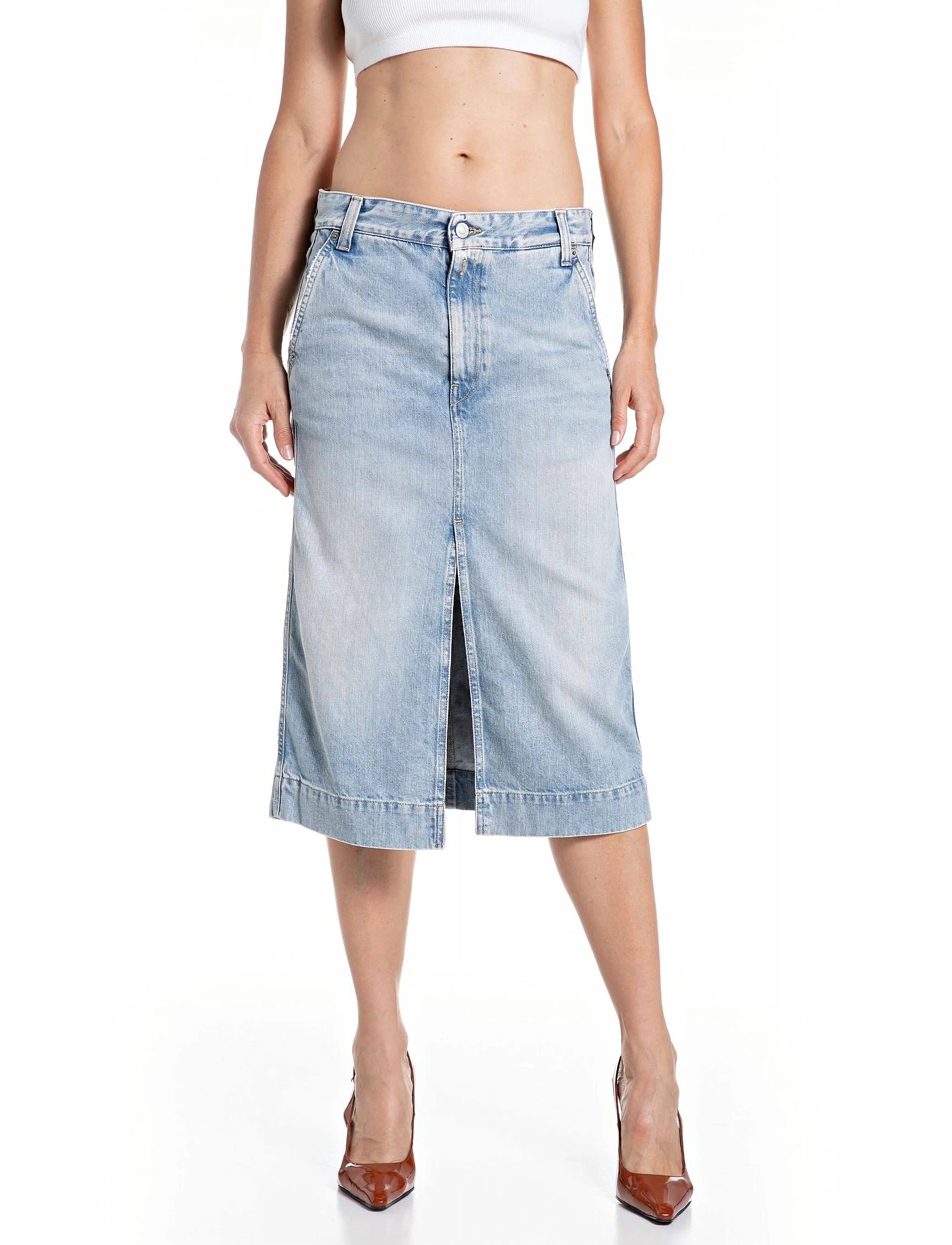 Replay Skirt Midi Skirt, 25, Röcke, Blau - Knee-length & Frauen