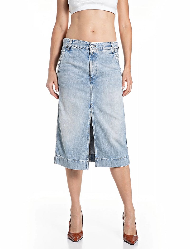Replay - Skirt MIDI SKIRT - jeansröcke - blue - 0
