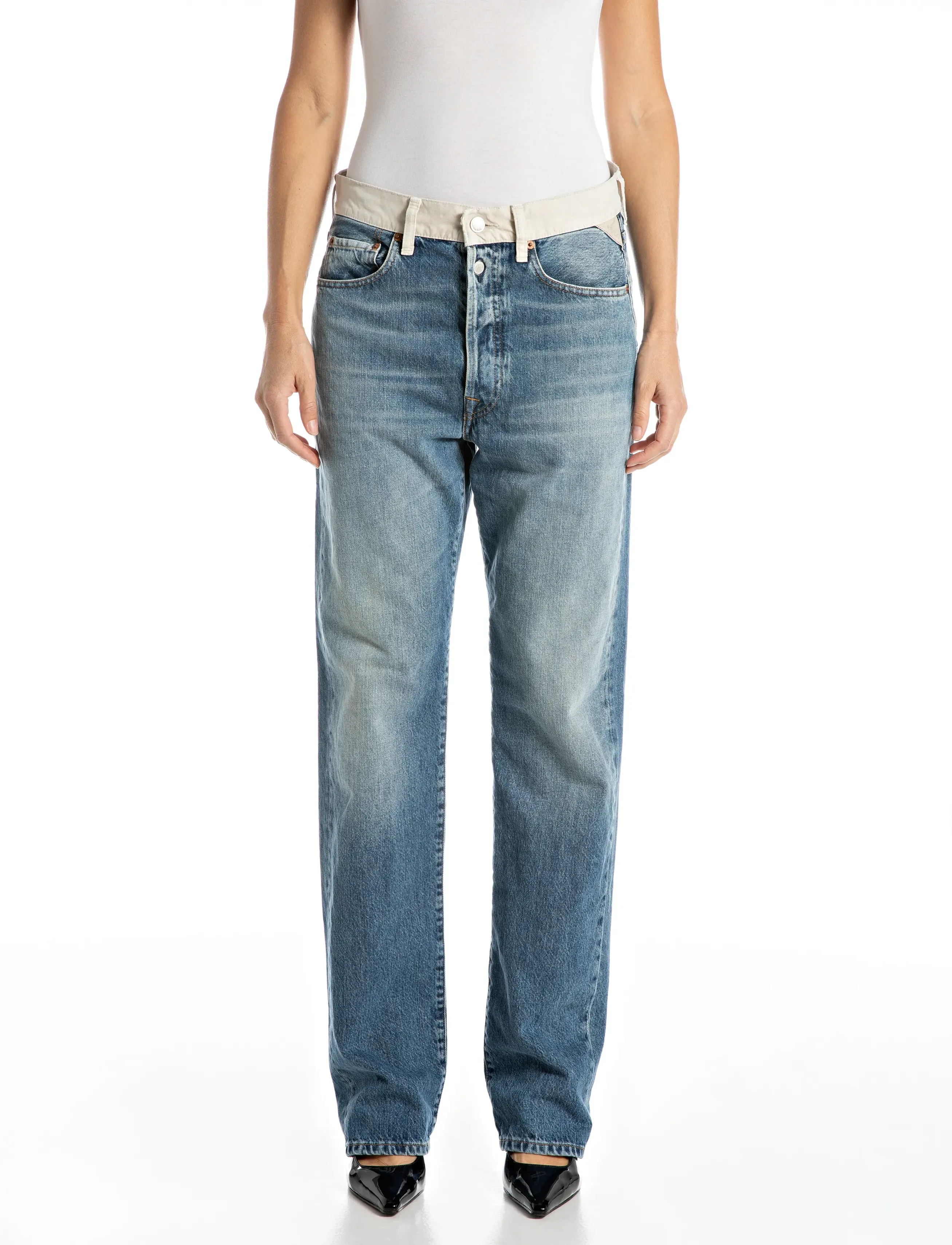 Replay W9Z1 STRAIGHT 9Z1 ECO PLUS Sustainable DENIM Trousers - Denim - BLUE / blue