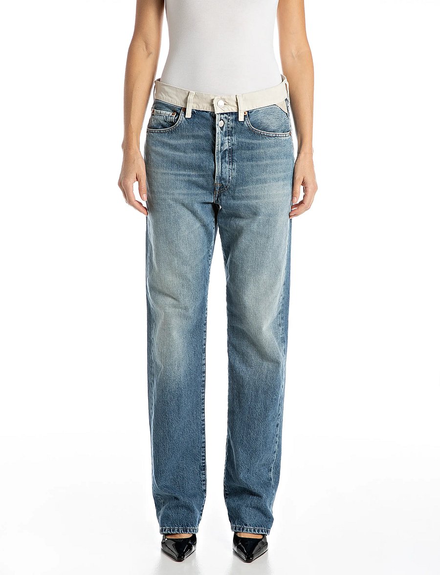 Replay - W9Z1 STRAIGHT 9Z1 ECO PLUS Sustainable DENIM Trousers - straight jeans - blue - 0