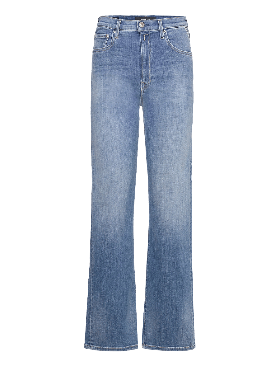 Replay - REYNE Trousers HIGH WAIST WIDE LEG - brede jeans - blue - 0