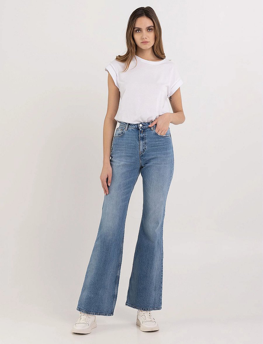 Replay - TEIA Trousers BOOTCUT Rose Label Pack - utsvängda jeans - blue - 0