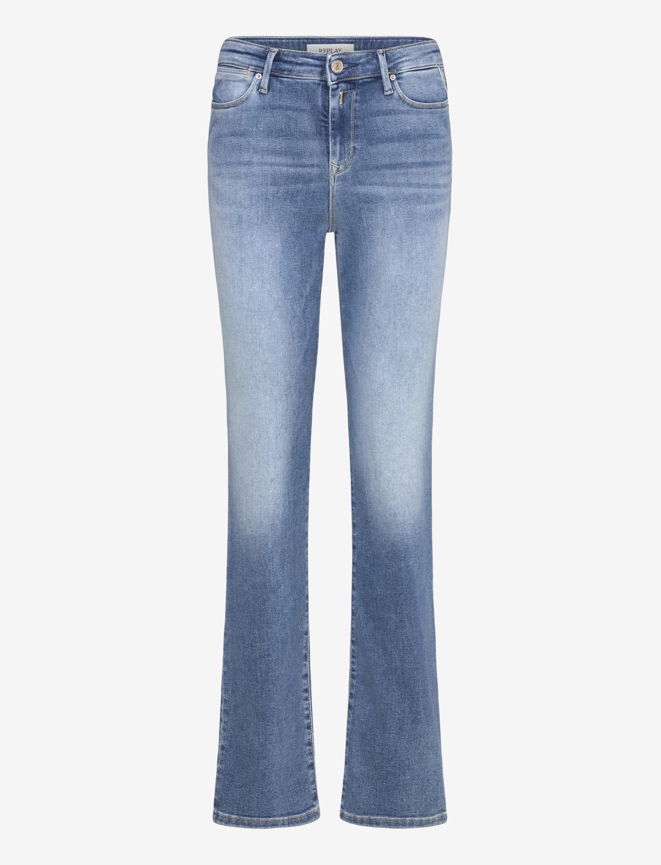 Replay - ZOLIE Trousers STRAIGHT LEG HIGH WAIST - straight jeans - medium blue - 1