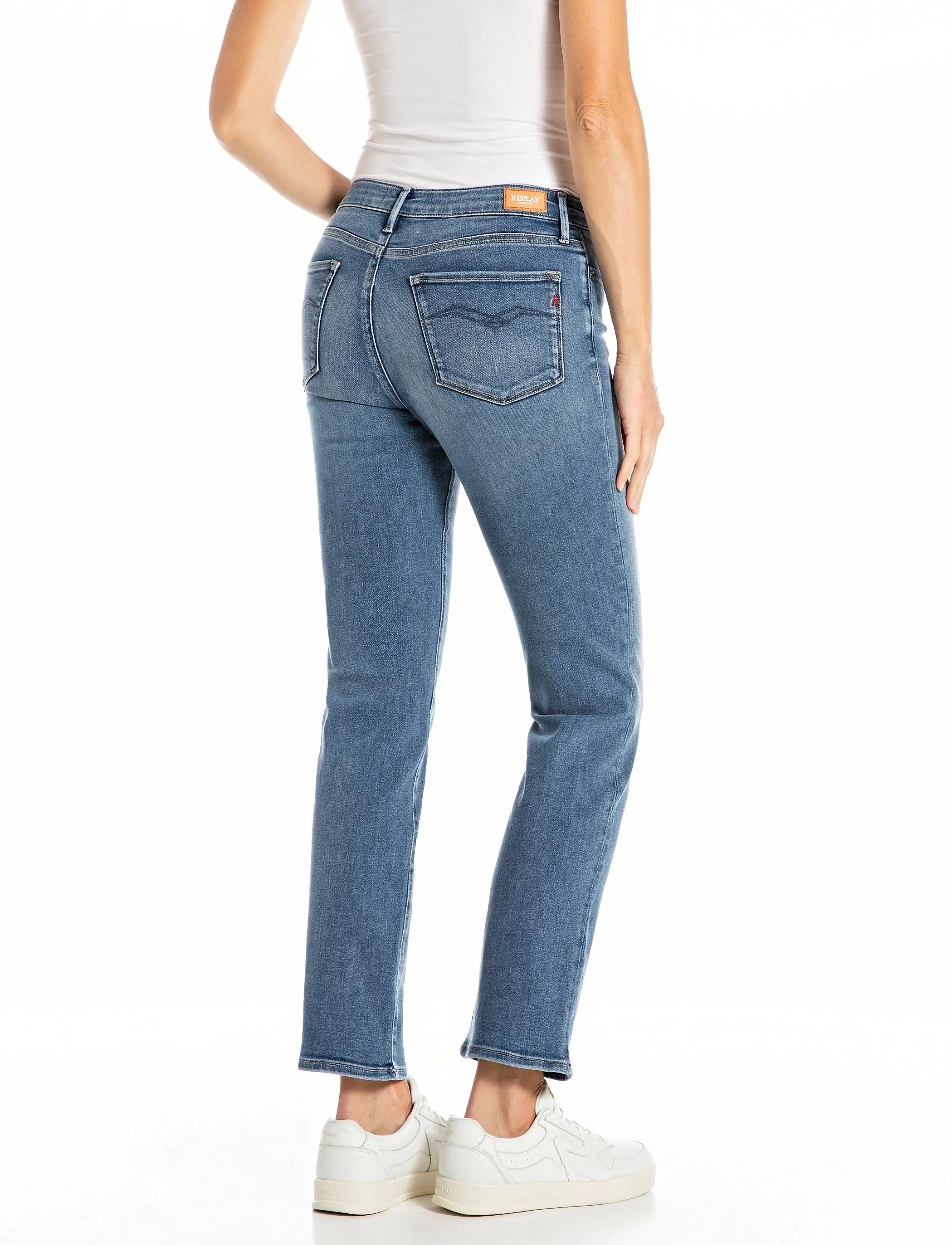 Replay - ZOLIE Trousers STRAIGHT LEG HIGH WAIST - jeans droites - medium blue - 3