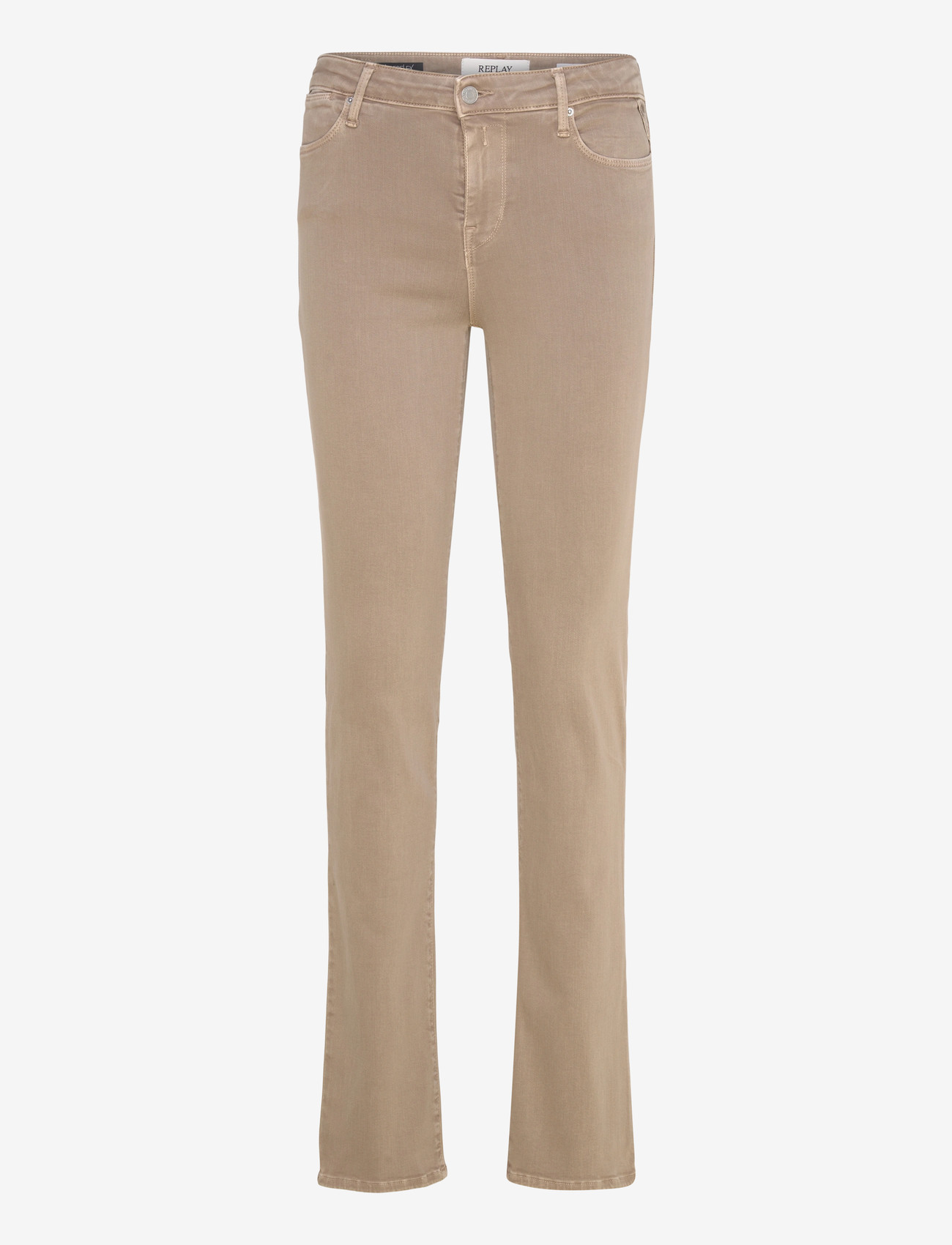 Replay - ZOLIE Trousers STRAIGHT LEG HIGH WAIST Hyperflex Colour XLite - straight jeans - beige - 1