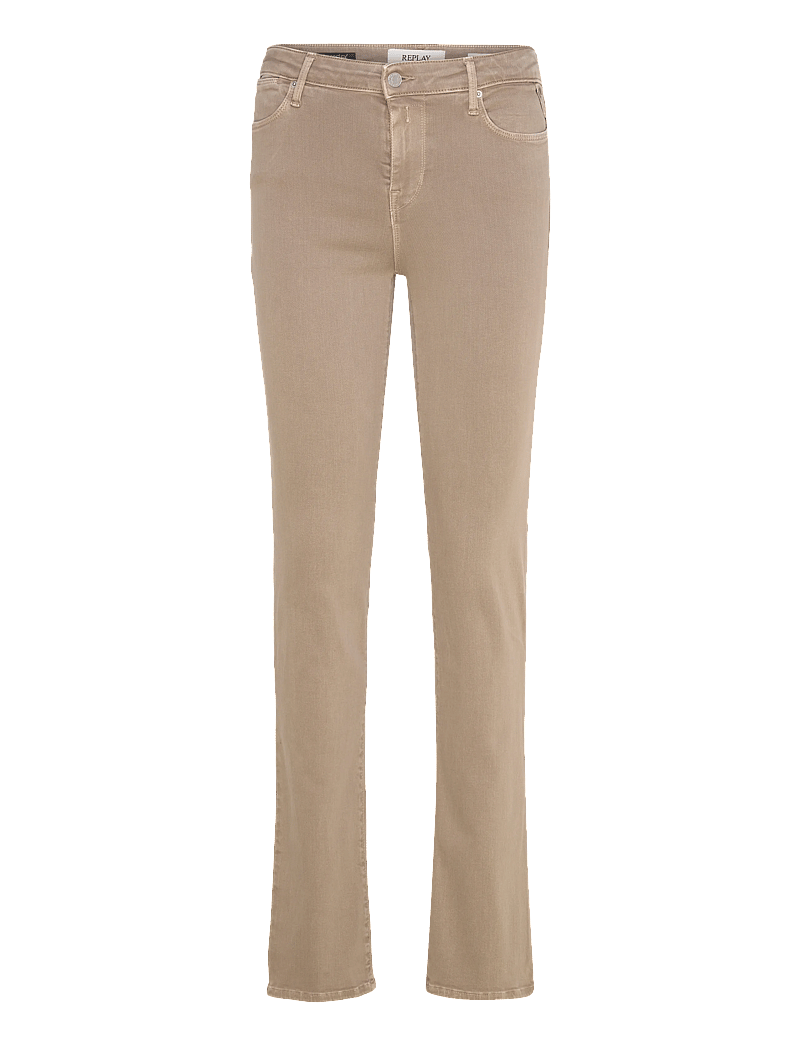 Replay - ZOLIE Trousers STRAIGHT LEG HIGH WAIST Hyperflex Colour XLite - straight jeans - beige - 1