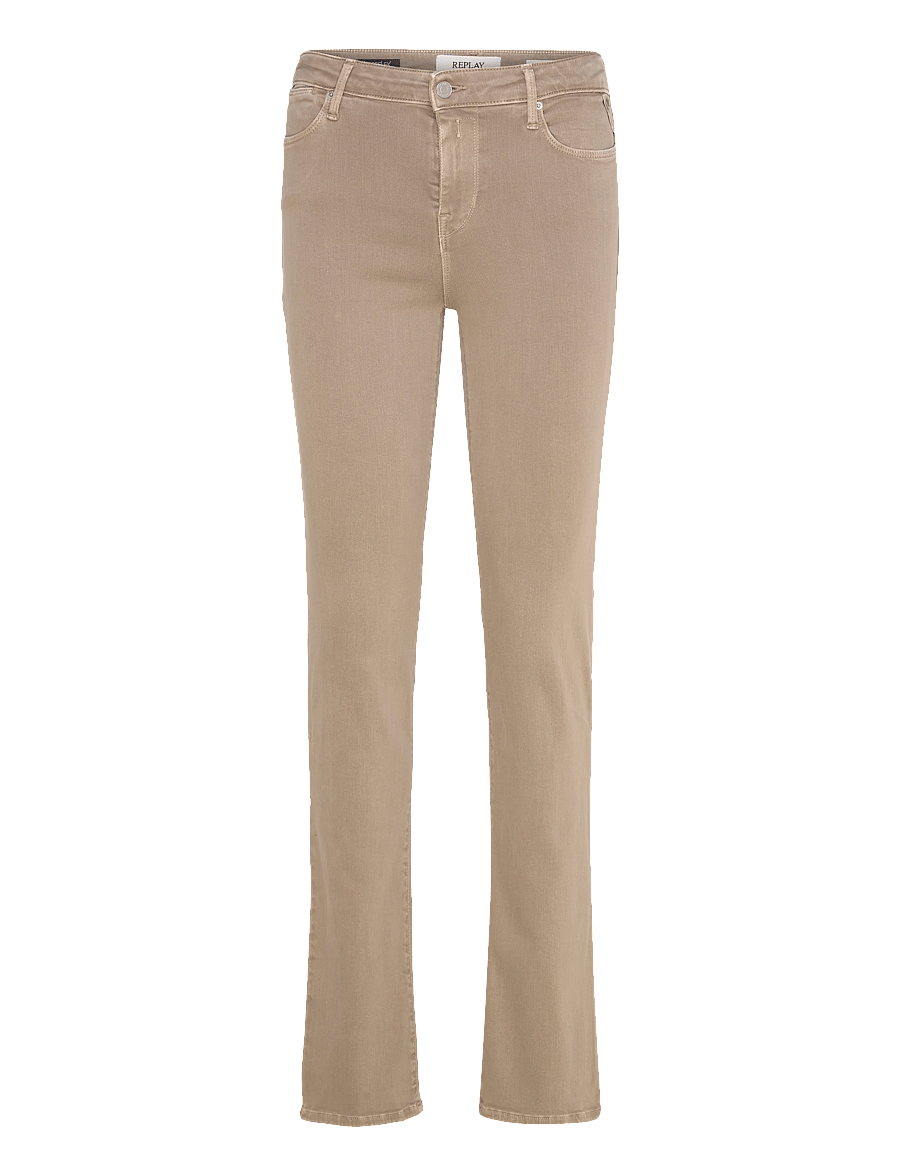 Replay - ZOLIE Trousers STRAIGHT LEG HIGH WAIST Hyperflex Colour XLite - proste dżinsy - beige - 1