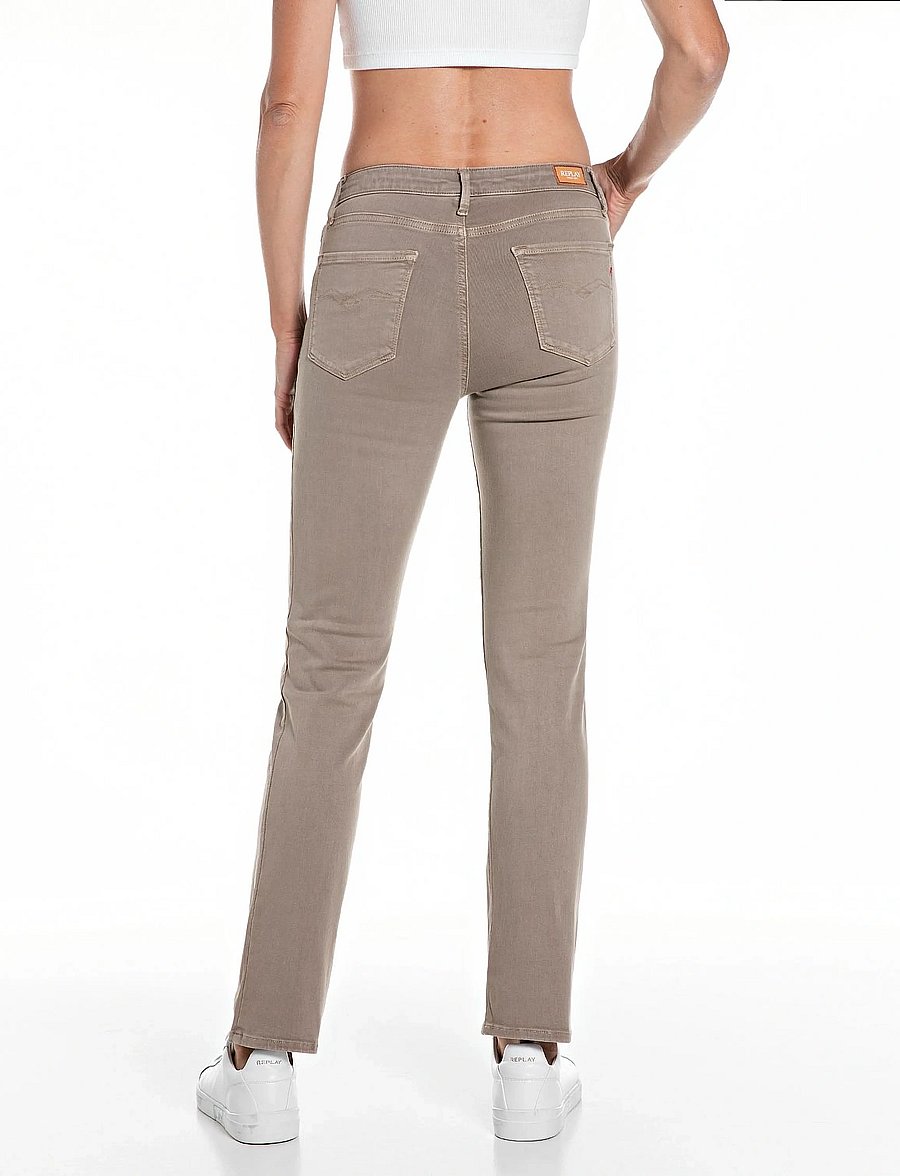 Replay - ZOLIE Trousers STRAIGHT LEG HIGH WAIST Hyperflex Colour XLite - proste dżinsy - beige - 3