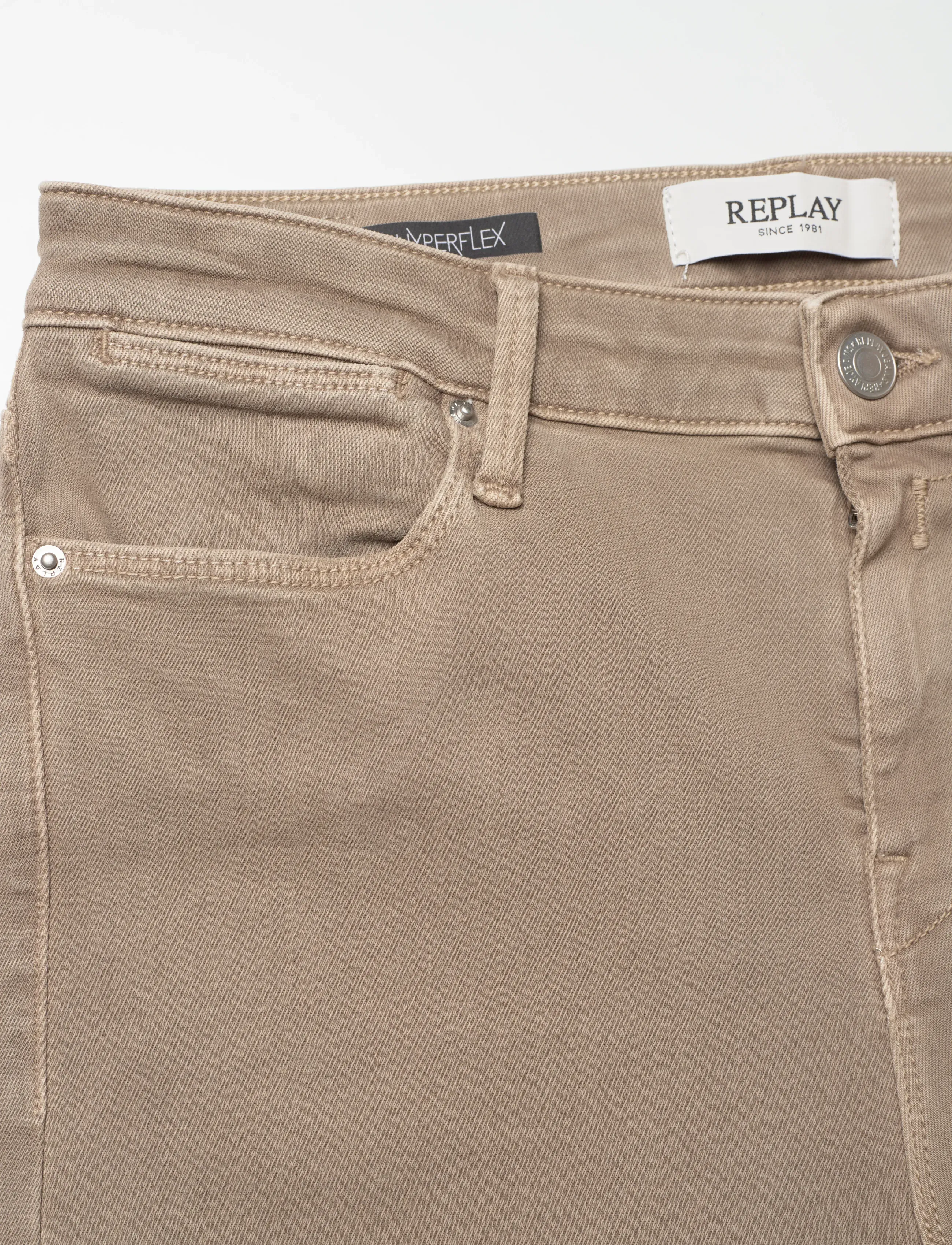Replay - ZOLIE Trousers STRAIGHT LEG HIGH WAIST Hyperflex Colour XLite - gerade jeans - beige - 5