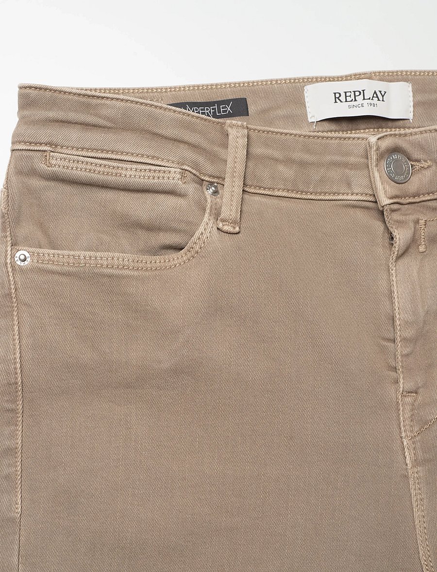 Replay - ZOLIE Trousers STRAIGHT LEG HIGH WAIST Hyperflex Colour XLite - proste dżinsy - beige - 5
