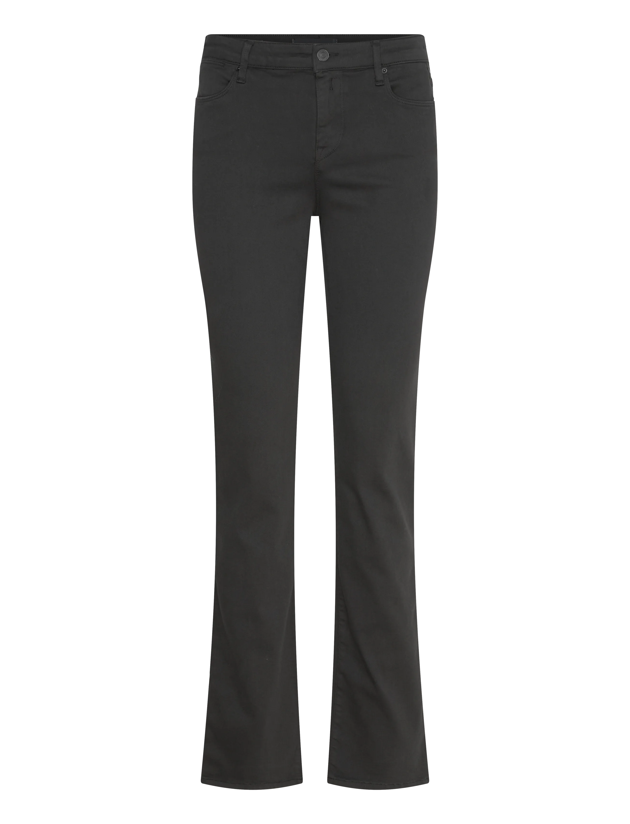 Replay ZOLIE Trousers STRAIGHT LEG HIGH WAIST Hyperflex Colour XLite - Riided - BLACK / grey