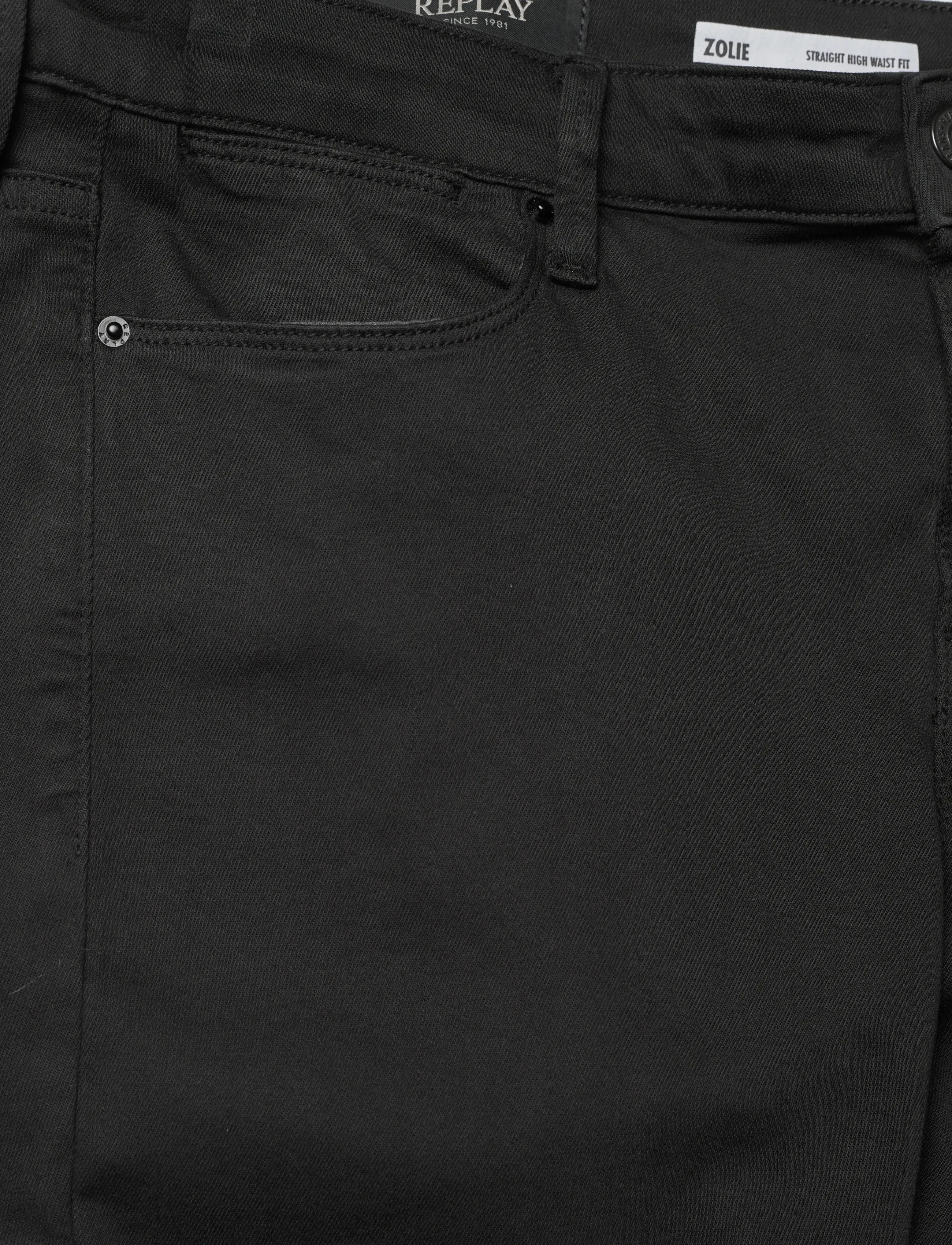 Replay - ZOLIE Trousers STRAIGHT LEG HIGH WAIST Hyperflex Colour XLite - straight jeans - black - 5