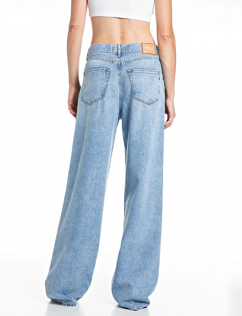 Replay - CARY Trousers WIDE LEG - hosen mit weitem bein - blue - 3