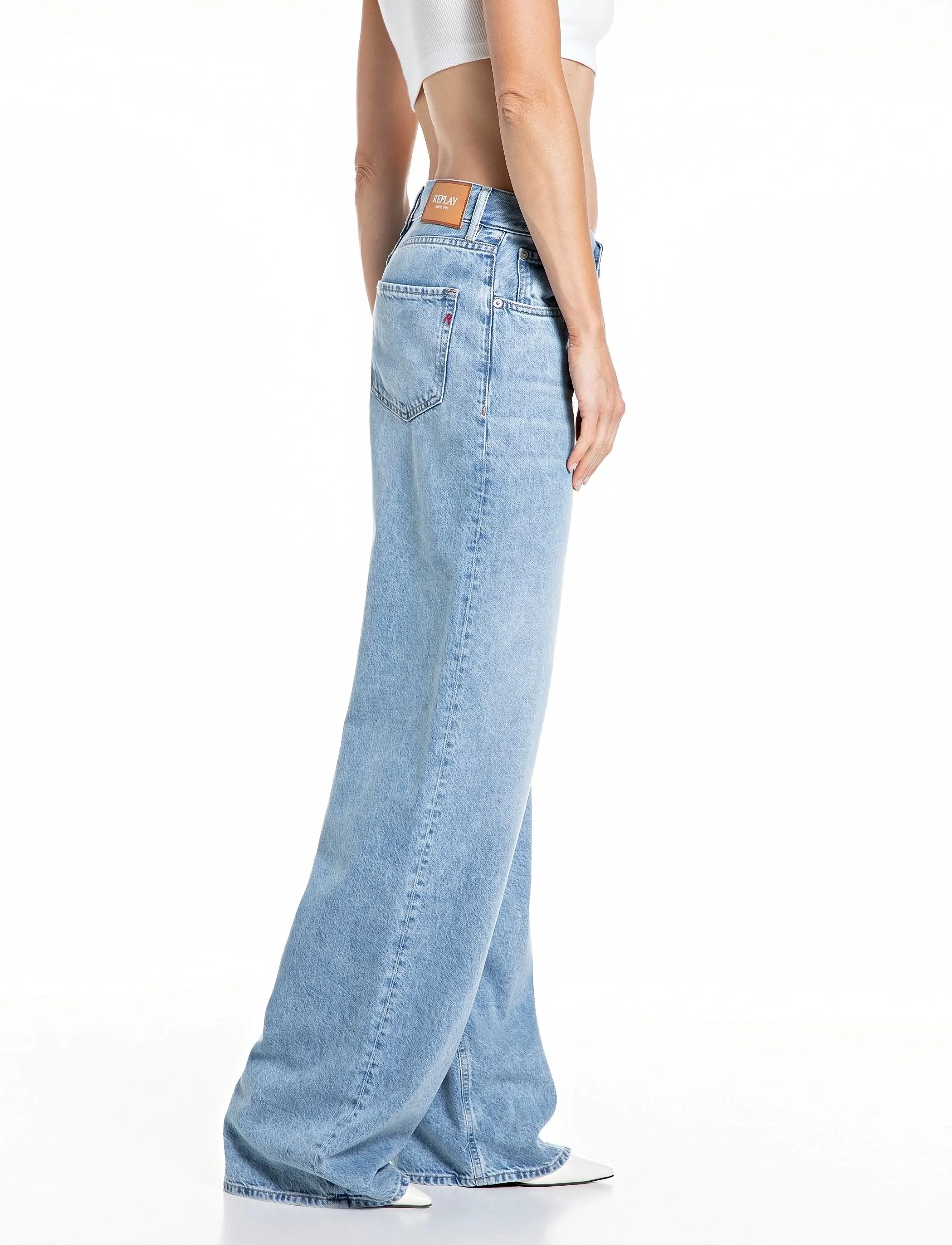REPLAY Cary Trousers Wide Leg cargobyxor dam – bild 3