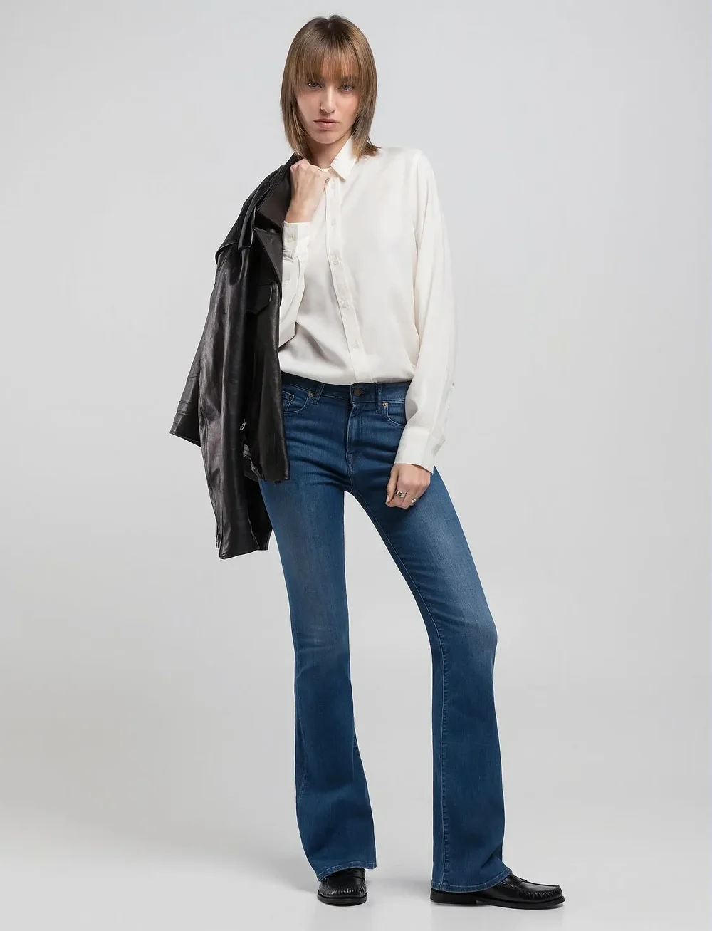 Replay - JOELLA Trousers FLARE REGULAR WAIST 99 Denim - flared jeans - blue - 5