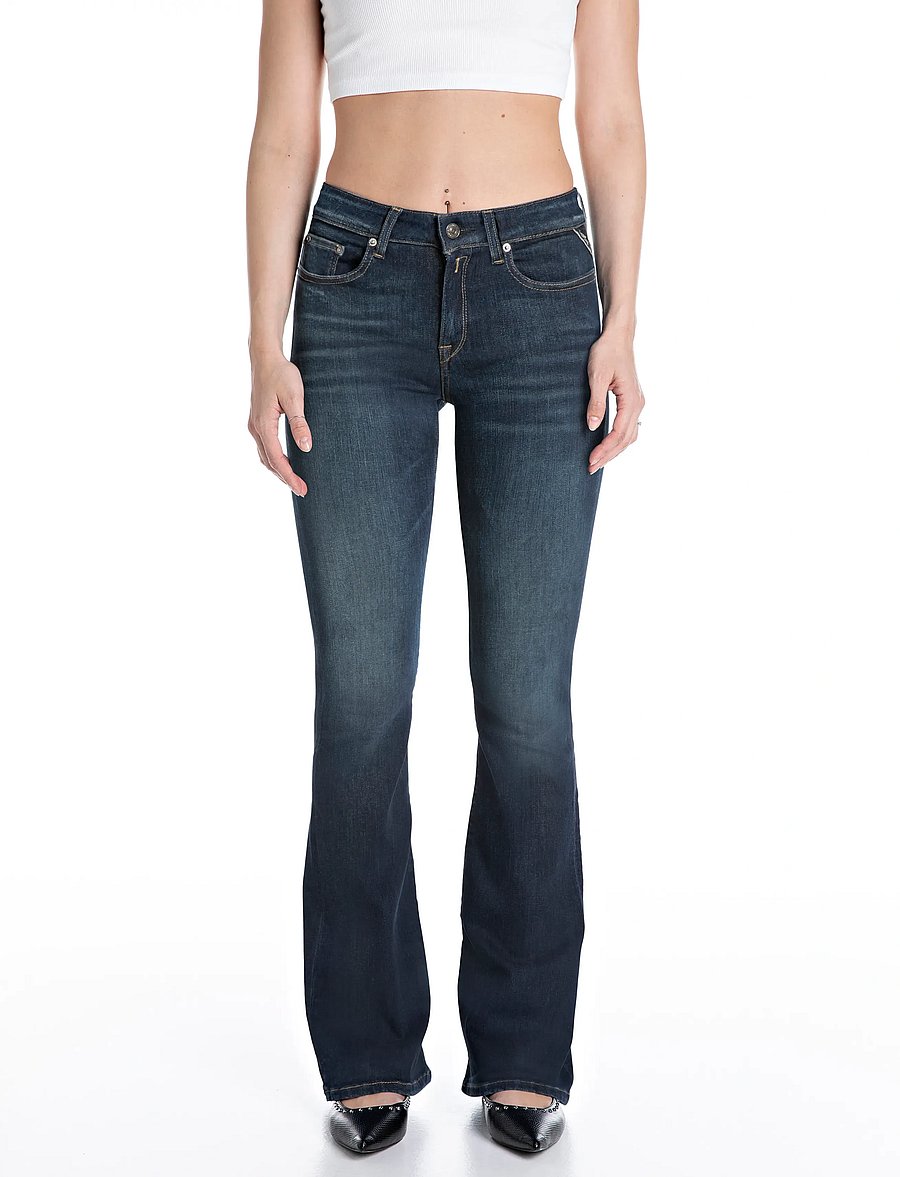 Replay - JOELLA FLARE REGULAR WAIST Sustainable DENIM Trousers - jeans évasés - blue - 0