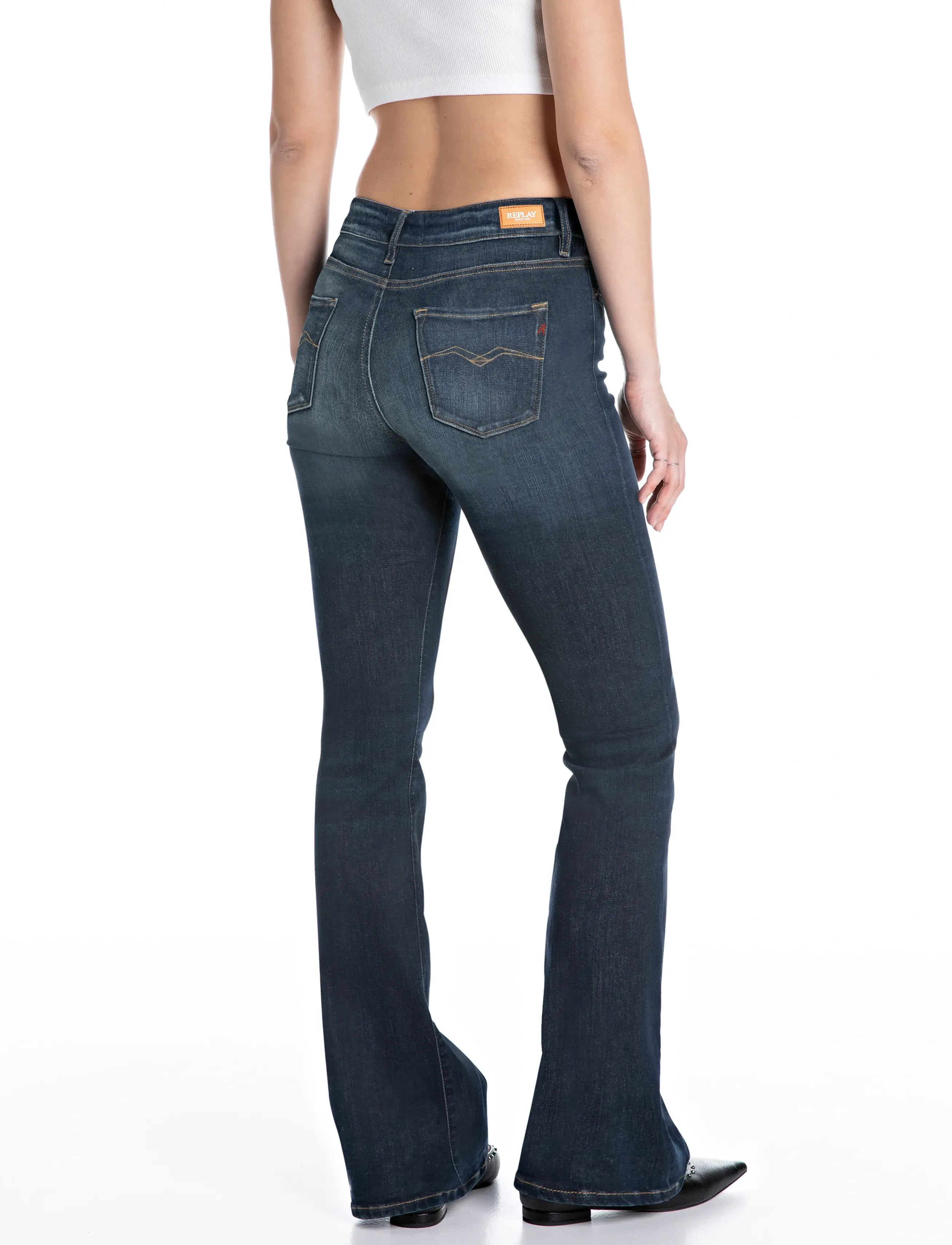 Replay - JOELLA FLARE REGULAR WAIST  Sustainable DENIM Trousers - jeans évasés - blue - 3