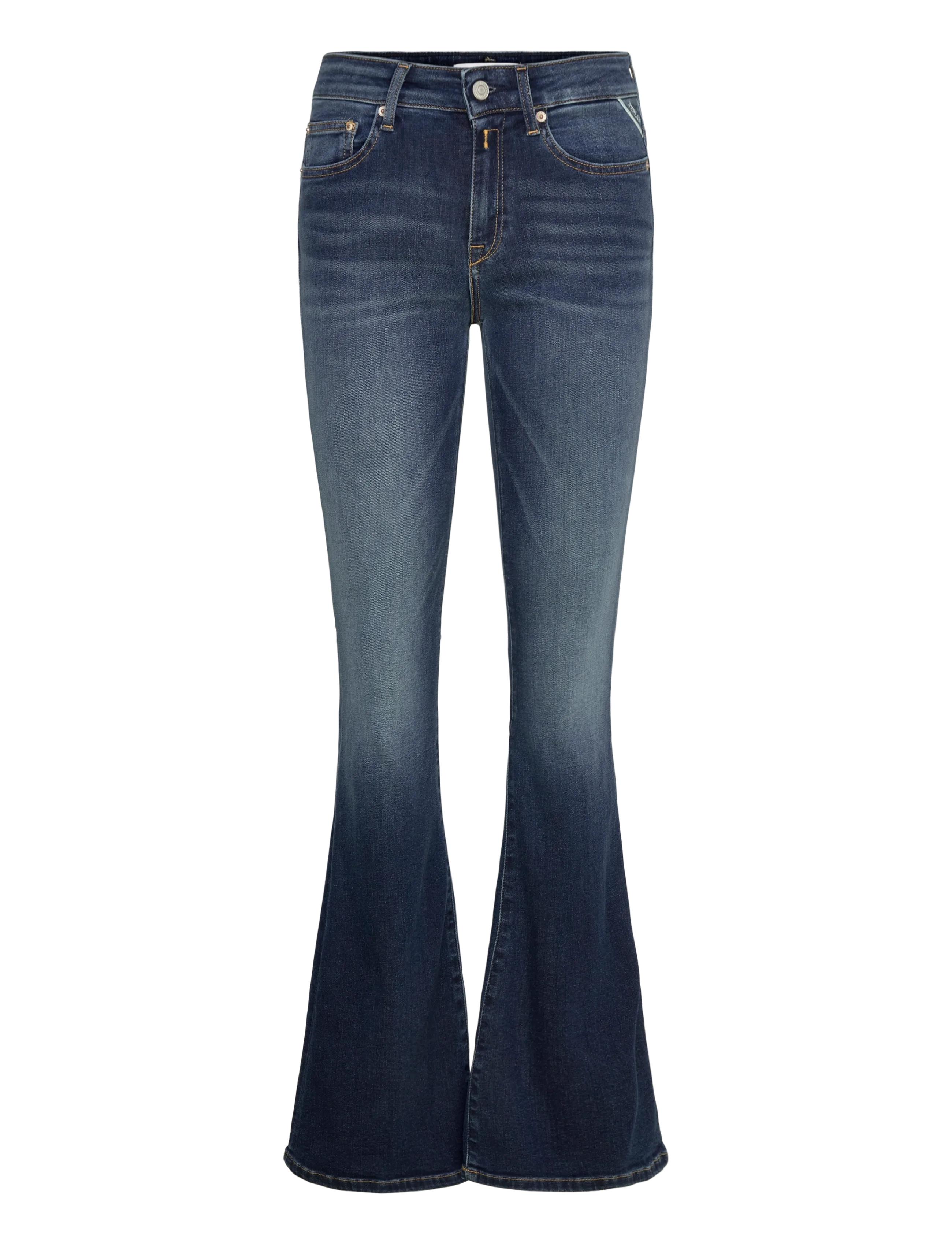 Replay JOELLA Trousers FLARE REGULAR WAIST - Riided - DARK BLUE / blue