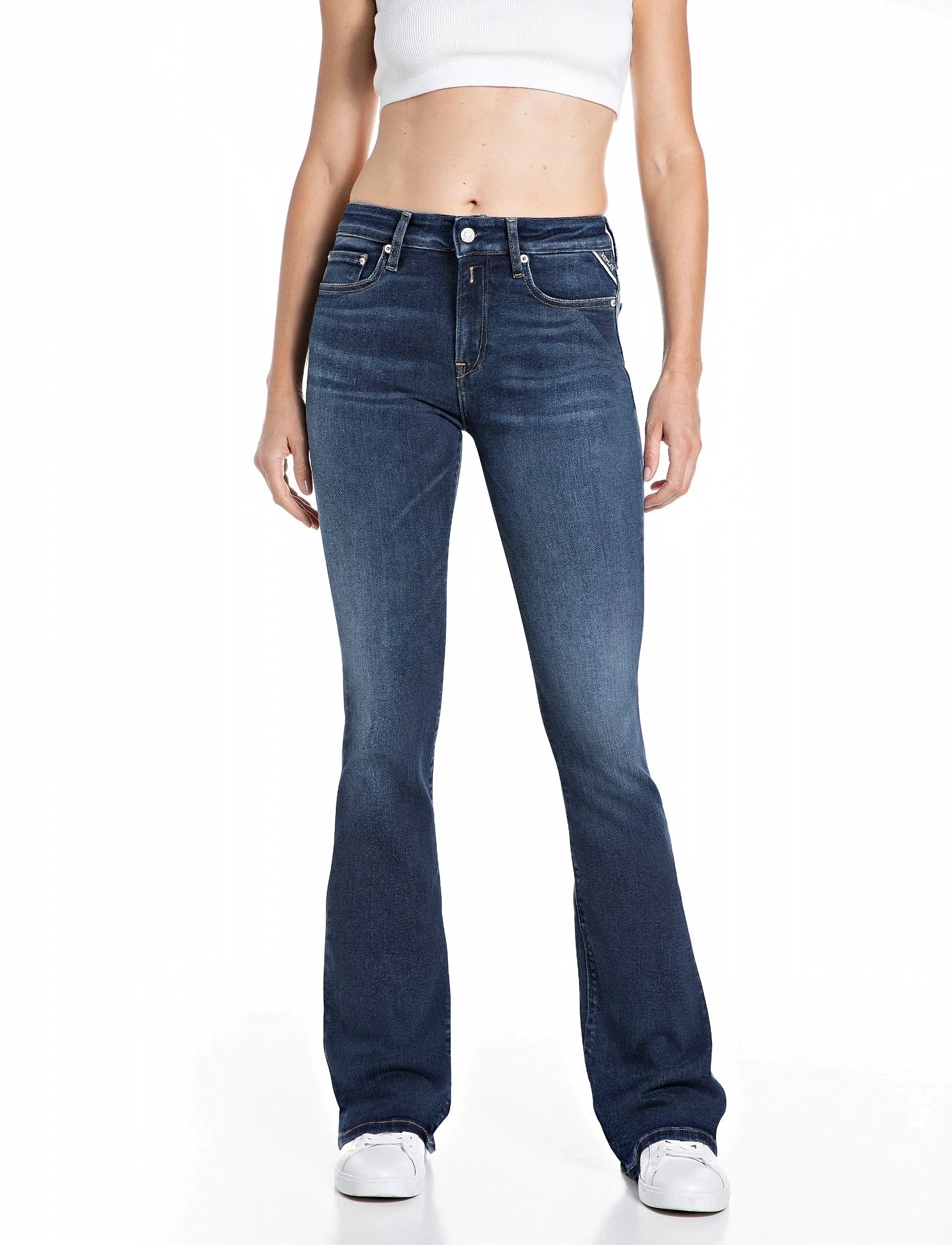 Replay JOELLA Trousers FLARE REGULAR WAIST - View all - DARK BLUE / blue