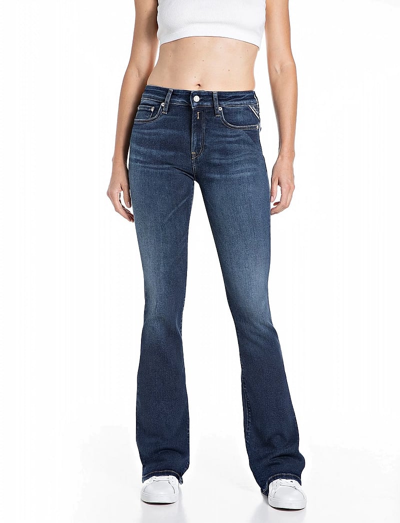 Replay - JOELLA Trousers FLARE REGULAR WAIST - flared jeans - dark blue - 0